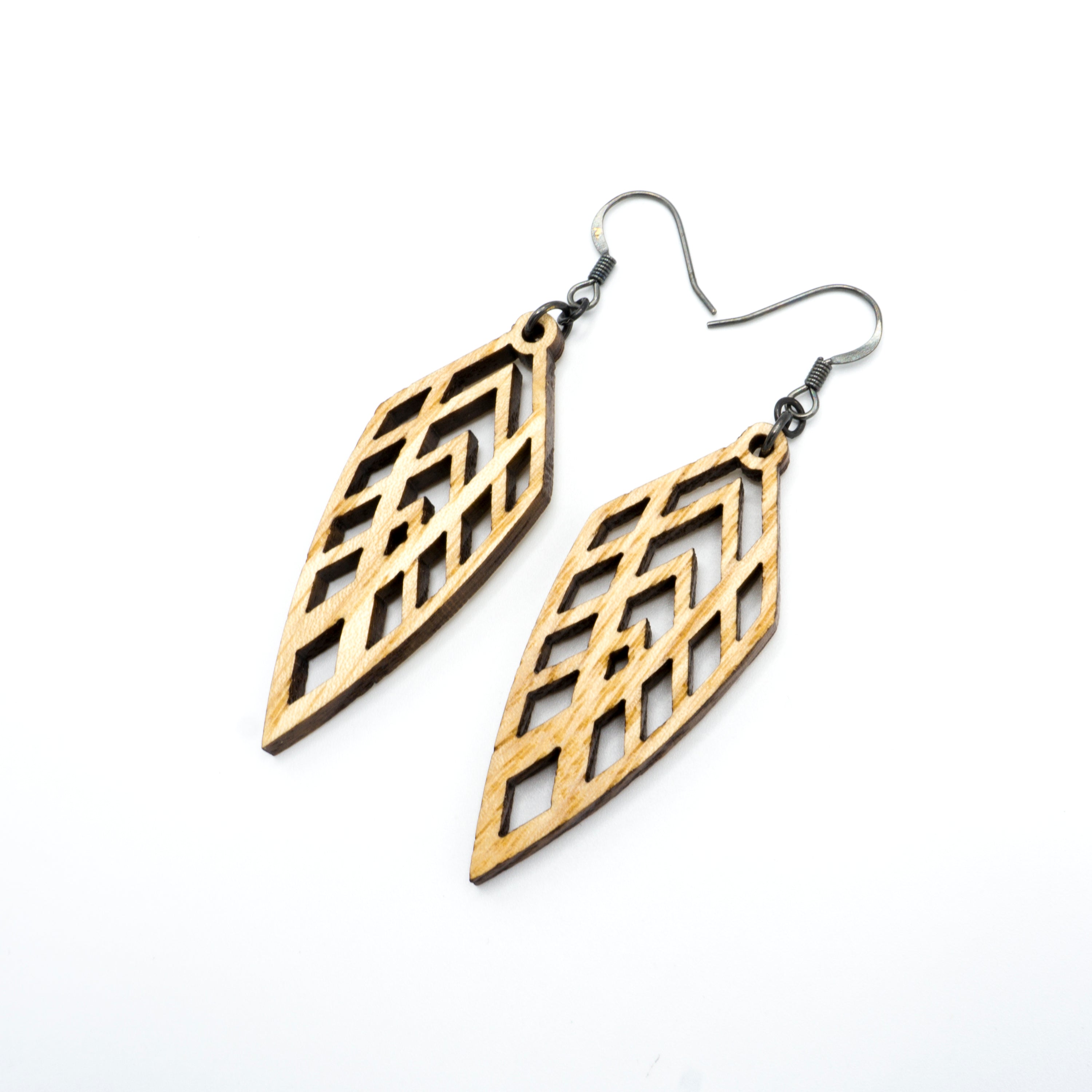 Arrowhead 02 [S] Wooden Earrings - Handcrafted Ash Wood Dangle Earrings for Women | Boho Chic Jewelry for Everyday Wear & Special Occasions