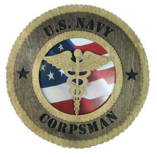 Custom Navy Corpsman Plaque with American Flag - Military Appreciation Gift for Veterans, Retirement, or Office Decor