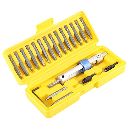 16Pcs Drill Driver Bits with Countersink - Yellow Storage Box for Woodworking & DIY Projects