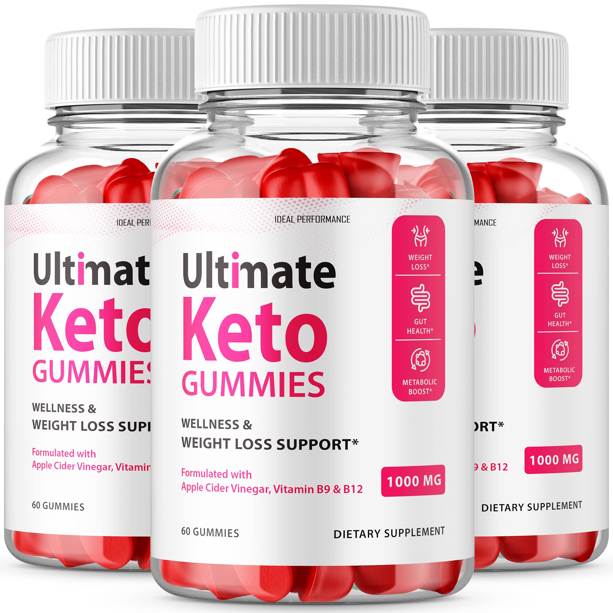 Ultimate Ketos Gummies Max Potency - 3 Pack (180 Gummies) | Premium Keto Supplement for Weight Loss & Energy Boost | Perfect for Keto Diet & Low Carb Lifestyle