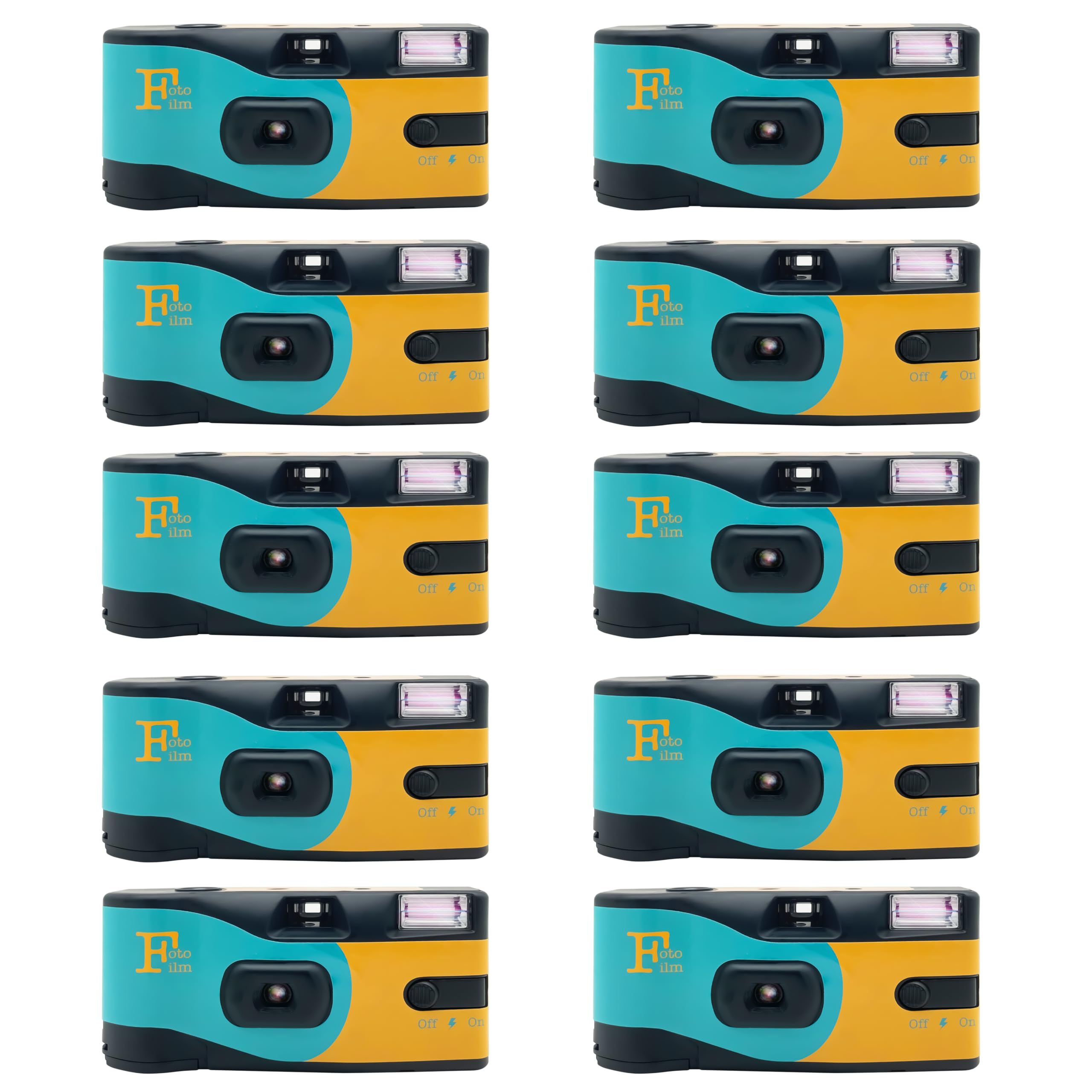 Fotofilm Pro Disposable Camera 27 Exposures with Flash - 10 Pack Bulk for Weddings, Birthdays, Parties & Travel (400 ISO Single Use Film Camera for Capturing Memories)