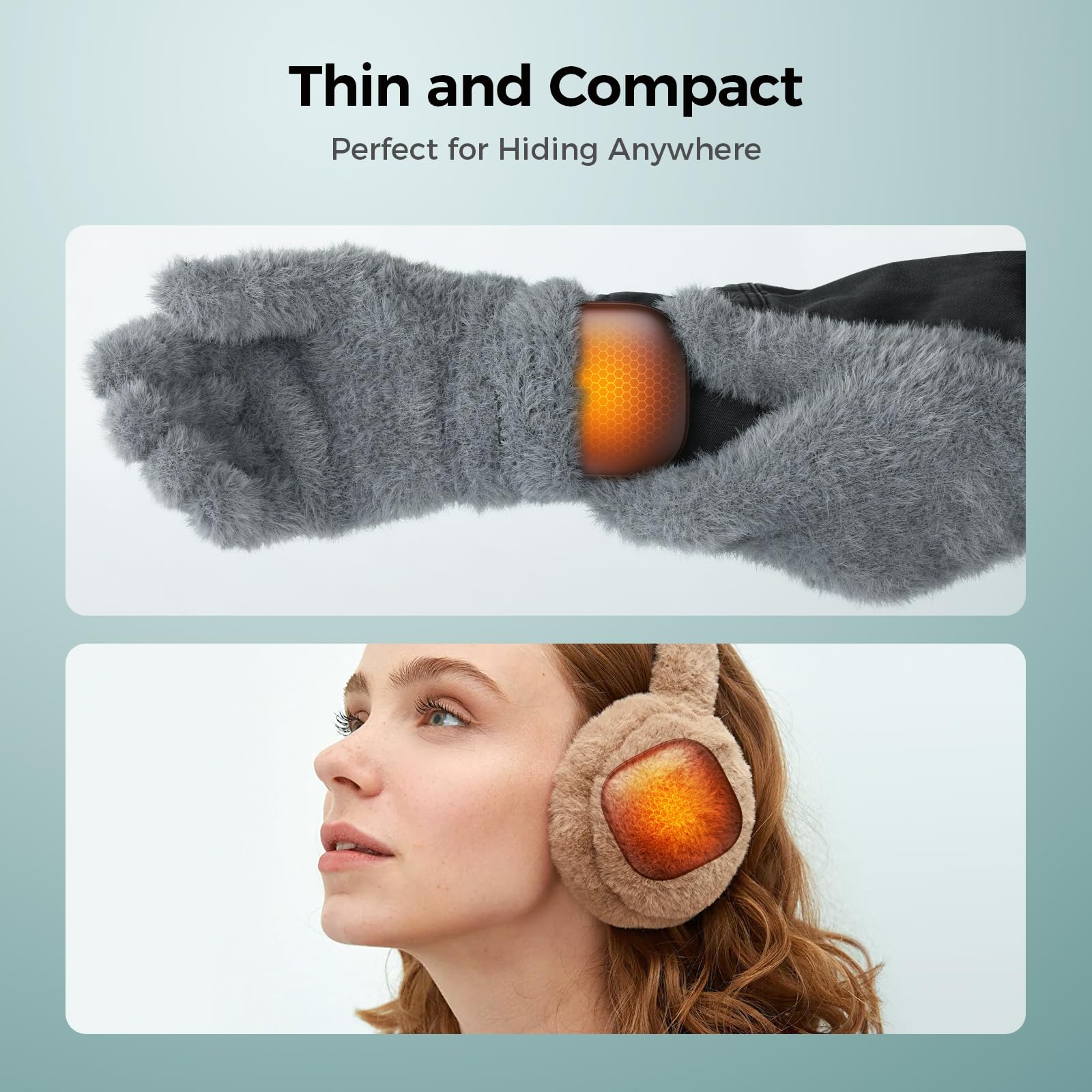 Rechargeable Pocket-Sized Hand Warmers 2 Pack - AI Smart Chips, 3 Heat Levels, Ultra-Thin 4000mAh Electric Hand Warmers for Men & Women - Perfect for Hunting, Camping, Hiking & Winter Outdoor Activities