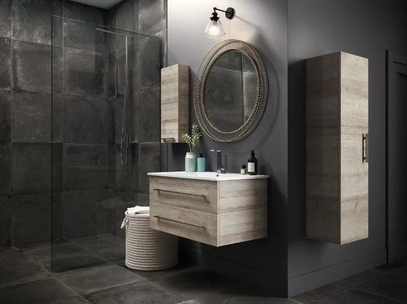 Cutler Kato 30 Inch Organic Wall Mount Bathroom Vanity with Sink - Modern Floating Vanity for Small Bathrooms, FV ORGANIC30 - Perfect for Contemporary Home, Apartment & Powder Room Decor