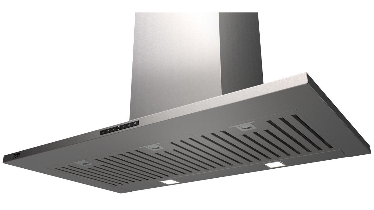 Beko 90cm Stainless Steel Range Hood - Powerful Kitchen Exhaust Fan with LED Lights | Perfect for Modern Home Cooking & Smoke Removal