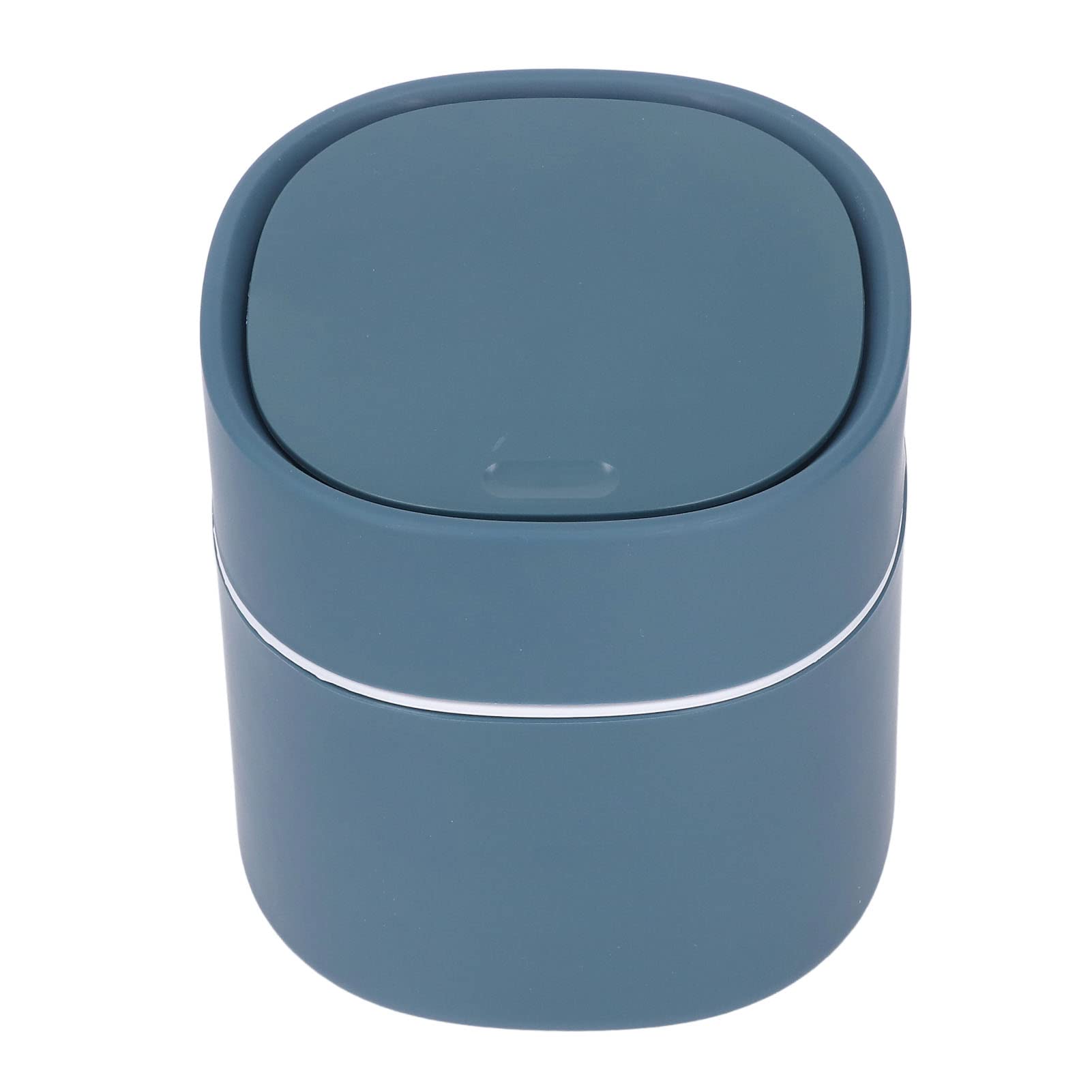 Mini Trash Can with One-Touch Opening - Eco-Friendly PP ABS Small Waste Bin with Lid for Desk, Kitchen, Bedroom & Living Room - Space-Saving Blue Garbage Bin for Home & Office Use