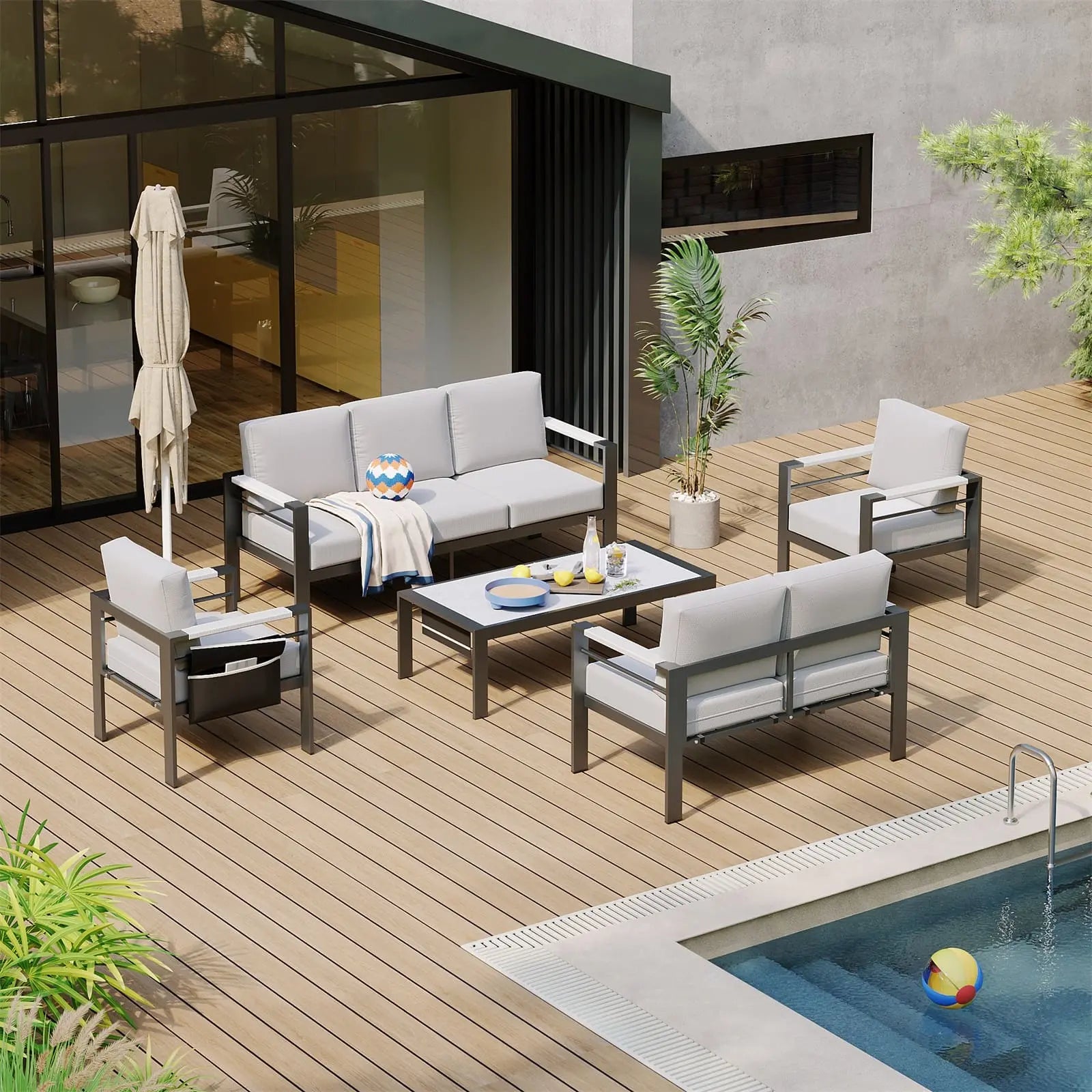 3-Seat Sofa+Loveseat+2 Armchair+Coffee Table