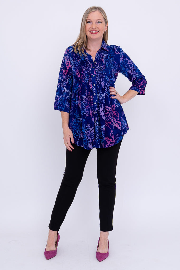 Cindy Women's 3/4 Sleeve Casual Blouse - Sunrise Print Floral Tops for Spring/Summer, Office Wear & Date Night Outfits