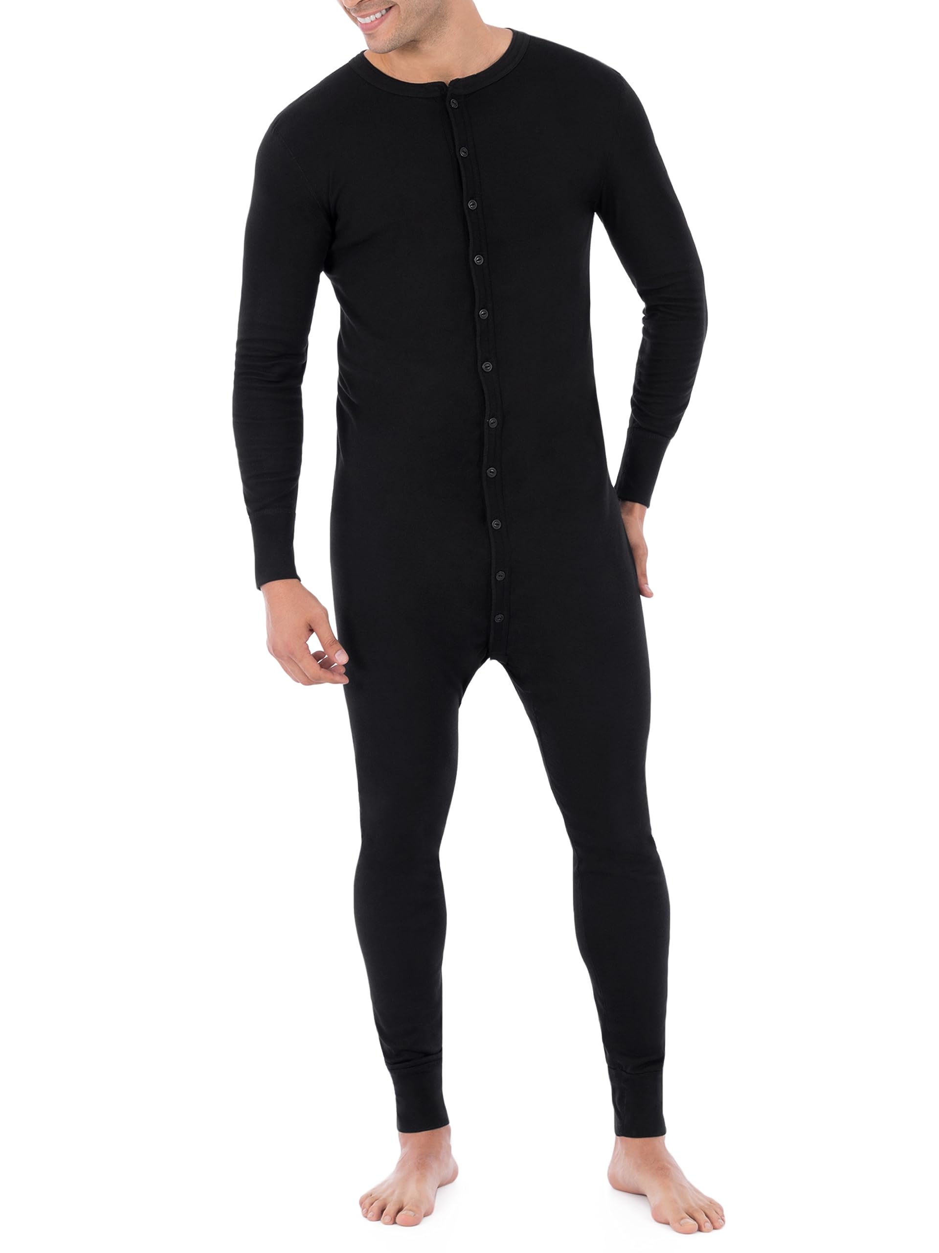 Fruit of the Loom Men's Premium Thermal Union Suit - Warm One-Piece Underwear for Cold Weather - Perfect for Winter Work, Hunting & Outdoor Activities