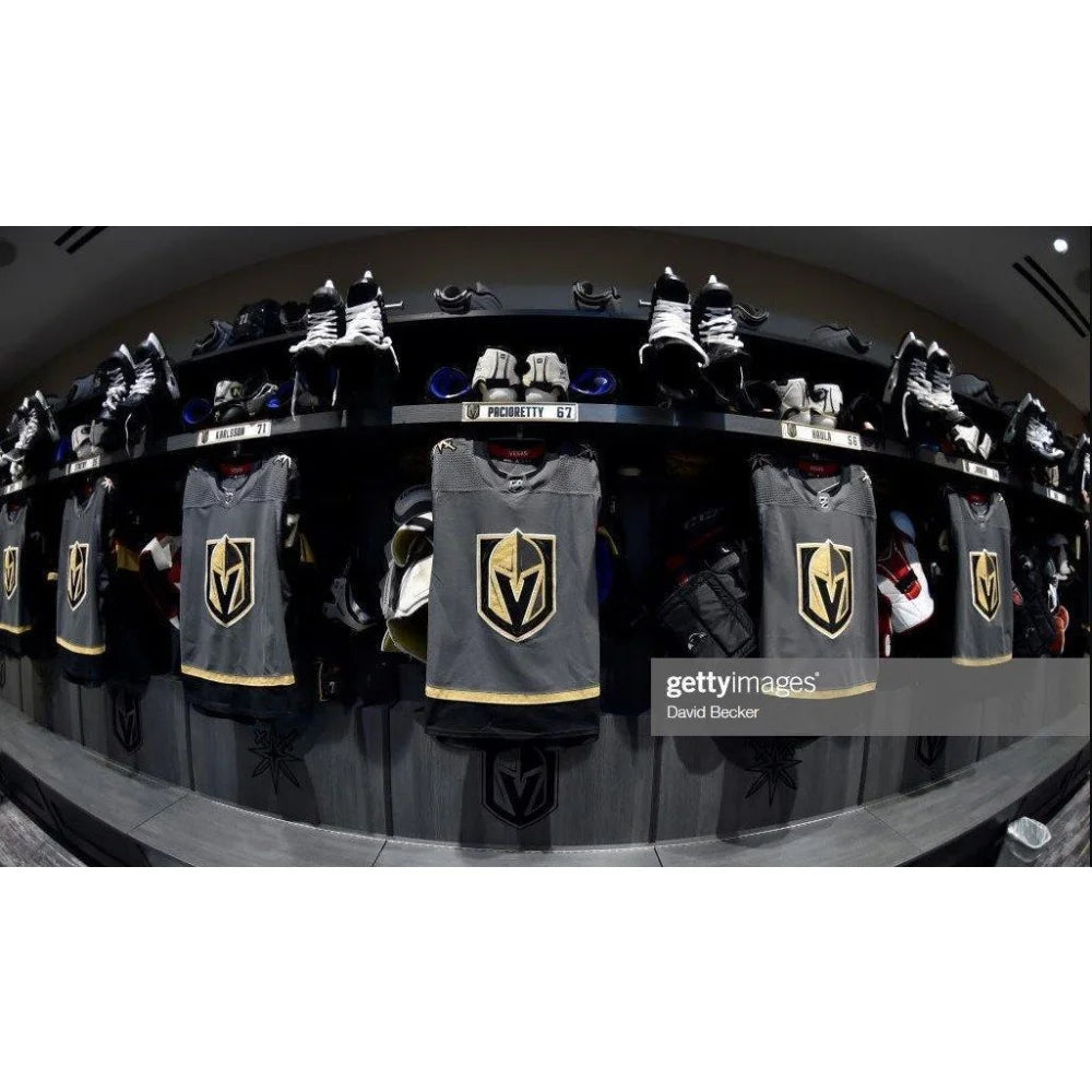 Authentic David Perron Vegas Golden Knights VGK Locker Room Nameplate 2017-2018 Season - Perfect for Hockey Memorabilia Collection & Man Cave Decor