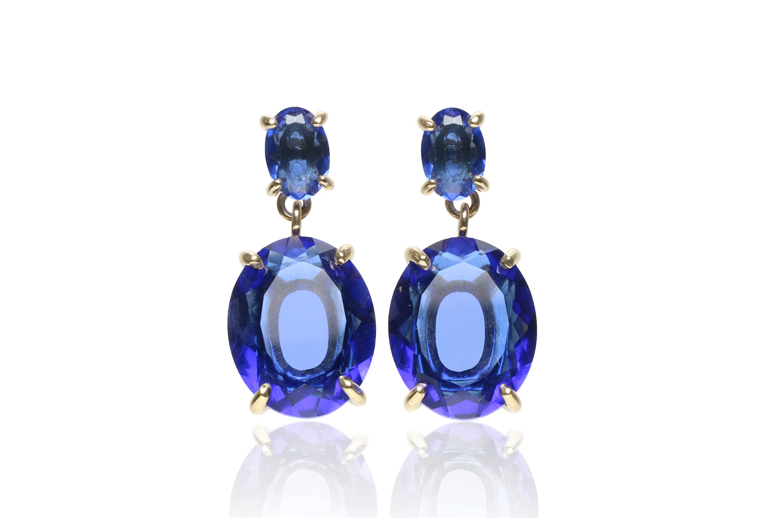 Artisan Sapphire Earrings - Elegant Long Dangle Earrings, September Birthstone Jewelry, Wedding & Bridal Earrings - Luxury Statement Jewelry Gift for Women, Mom, Sister, Wife (Gold/Silver Options) - Perfect for Anniversaries, Birthdays & Special Occasions