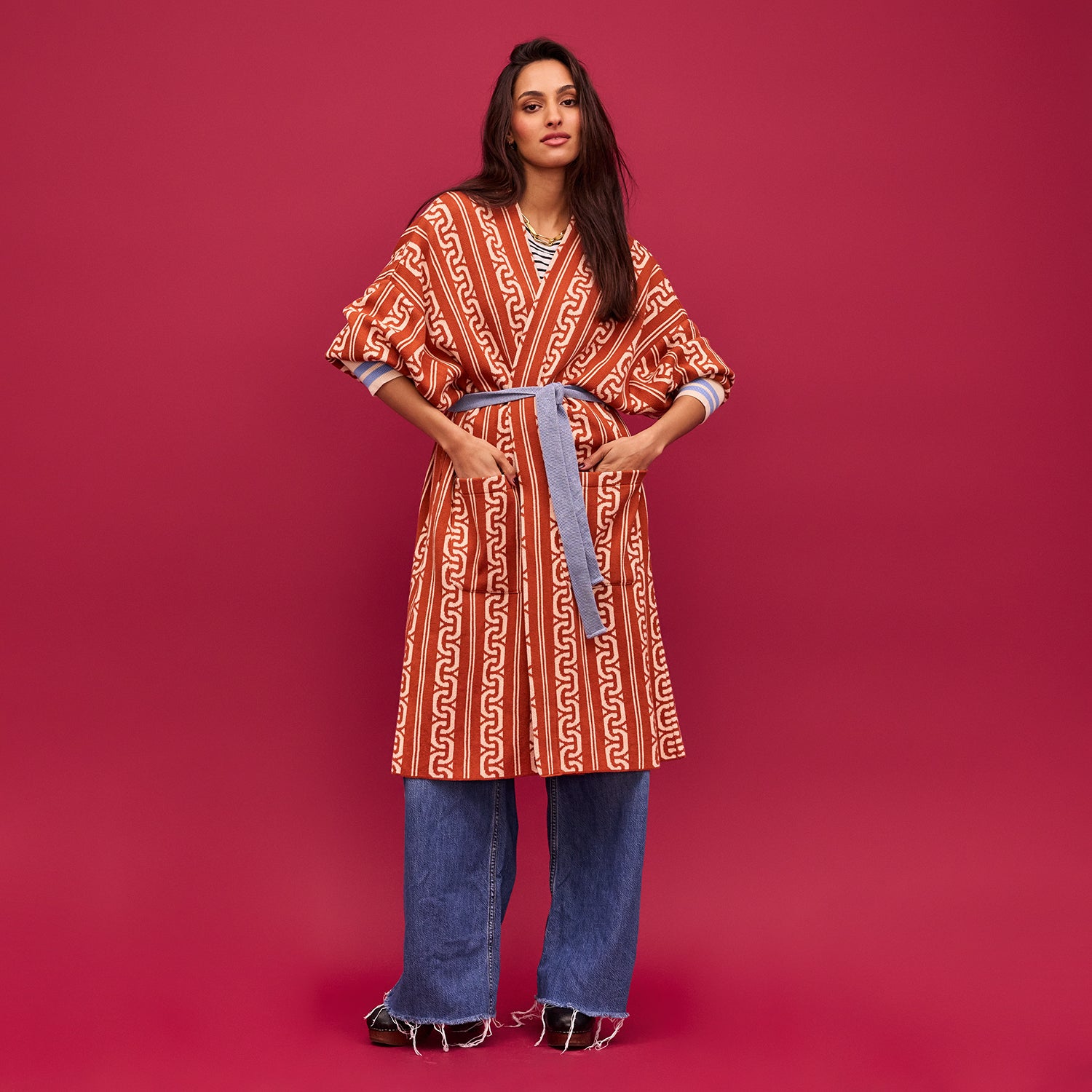 Fidel Jacquard Robe for Women - Luxury Kimono Style Bathrobe with Floral Pattern - Perfect for Spa, Bridal Shower, and Relaxation at Home