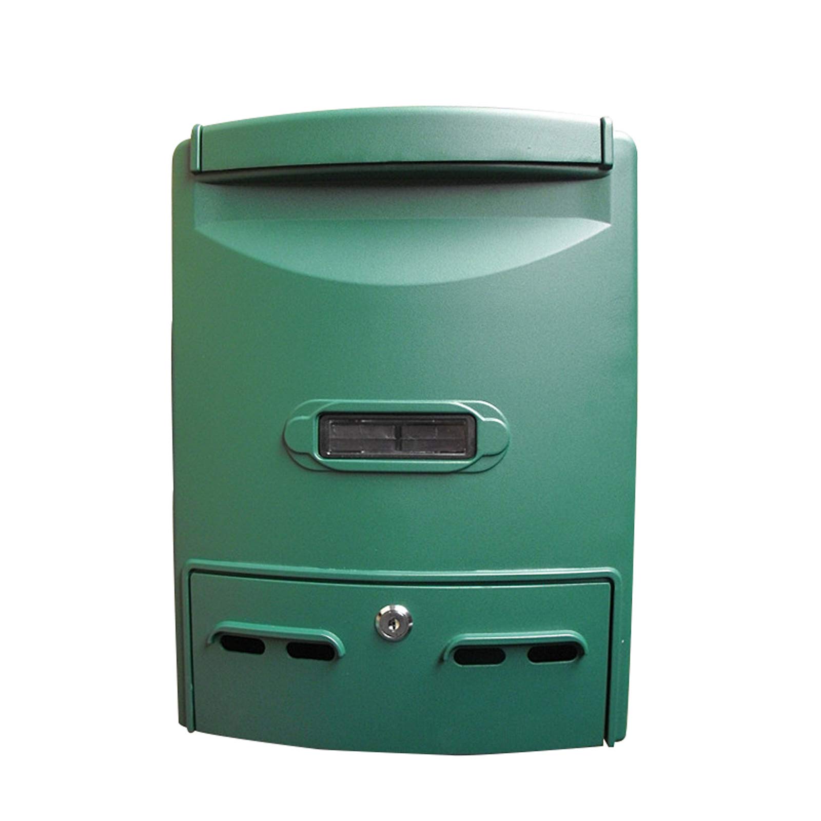 ACCP Galvanized Aluminum Wall Mounted Lockable Weatherproof Outdoor Mailbox with Viewing Window - Strong & Sturdy for Home or Office Use (28.5×10×38.5cm, Green) - Perfect for Secure Mail Delivery in Apartments, Houses & Commercial Buildings