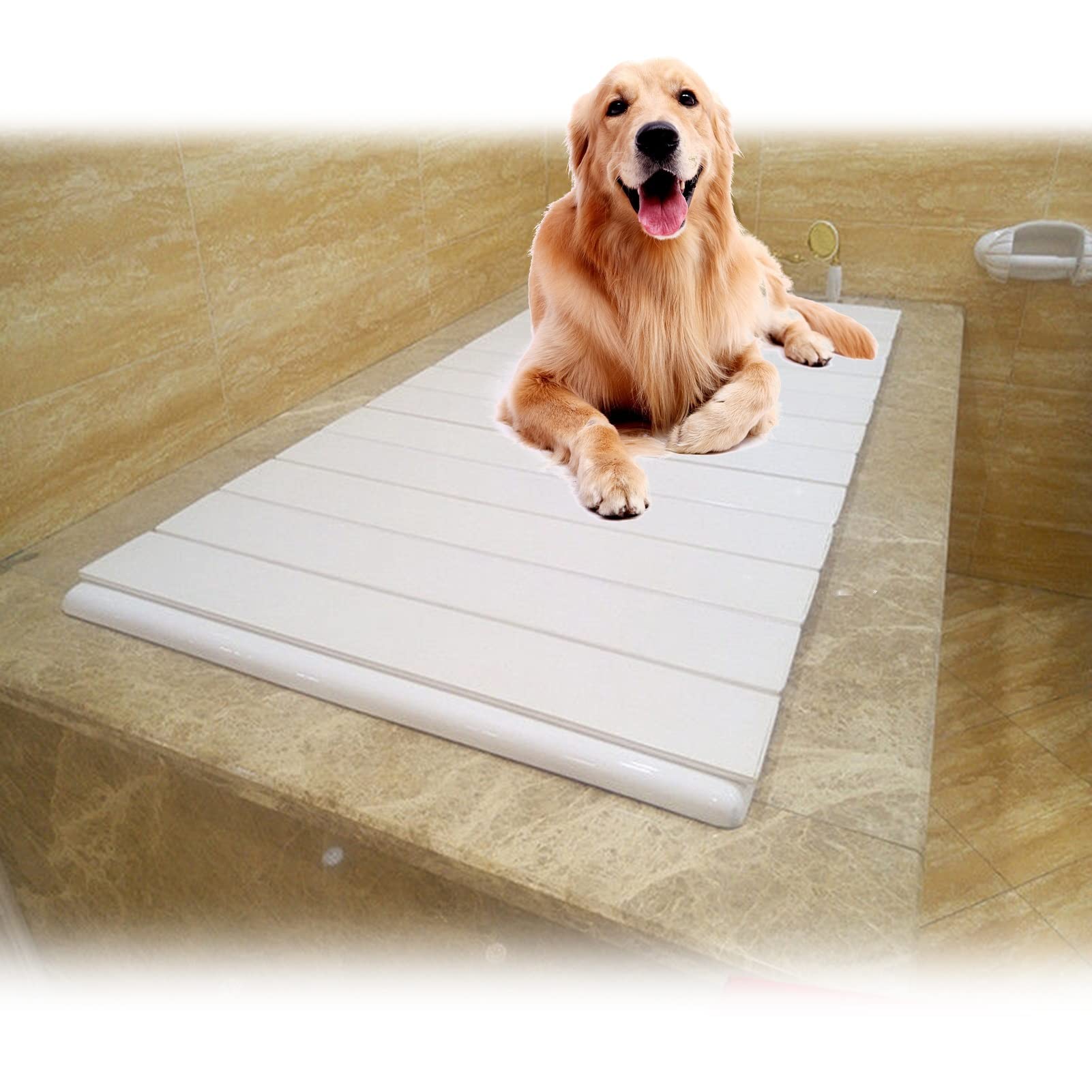 YUMEIGE Foldable Bathtub Cover - 0.6cm Thick PVC Dustproof Bath Tub Tray, Insulated Spa Lid for Milk Baths & Relaxation (White, 80x150x0.6cm) - Perfect for Bathroom Storage, Spa Days & Home Relaxation
