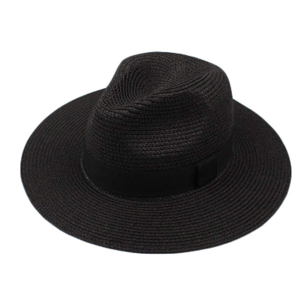 Stylish Unisex Straw Fedora Hat - Gangster Jazz Sunshade Beach Panama Trilby Cap for Men & Women | Perfect for Summer Outdoors, Beach Vacations, Music Festivals and Fashion Accessories