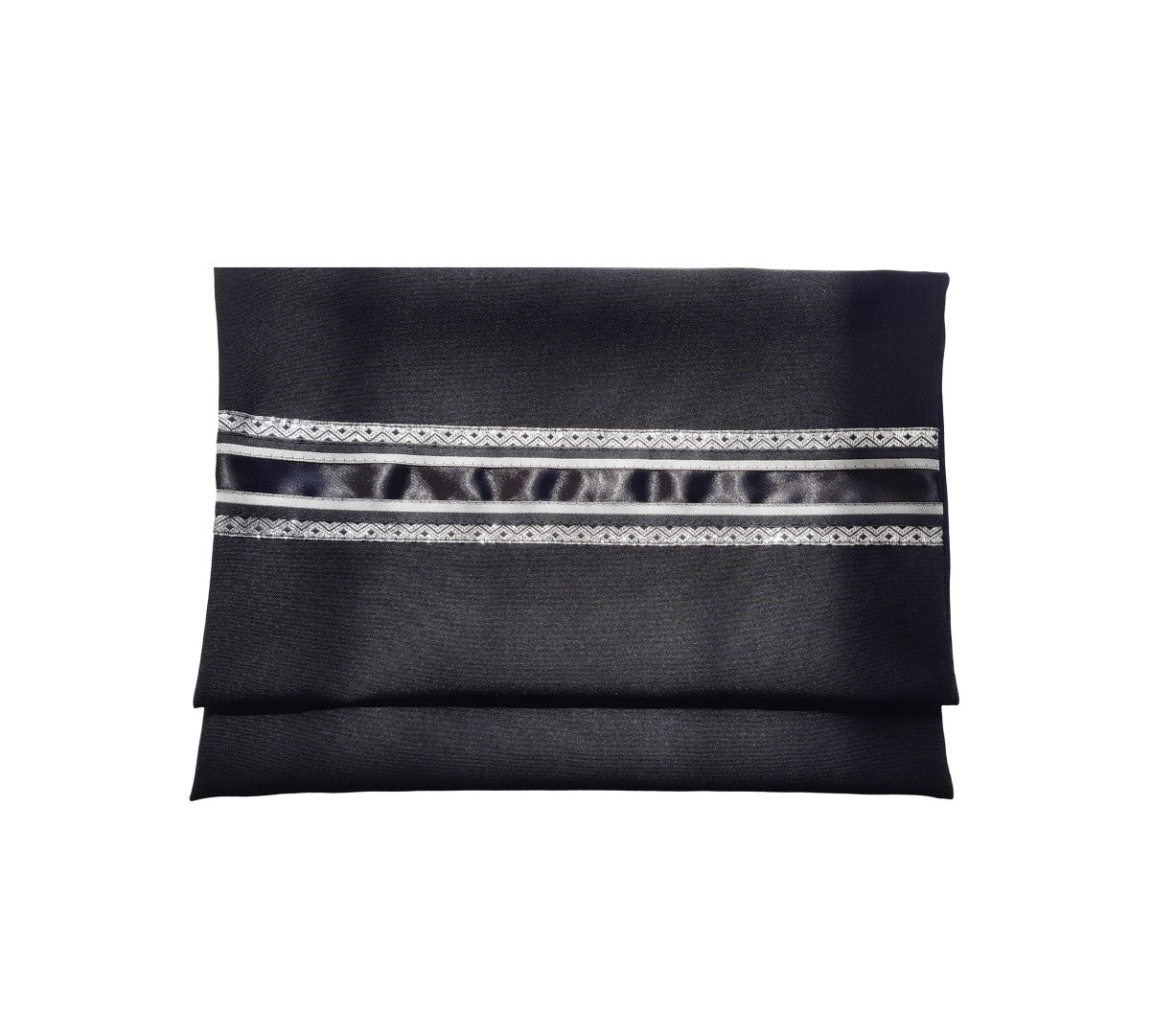 Elegant Black Tallit Bag with Silver Decorations - Premium Bar Mitzvah Gift - Personalized Jewish Prayer Shawl Storage - Perfect for Synagogue, Jewish Ceremonies & Special Occasions