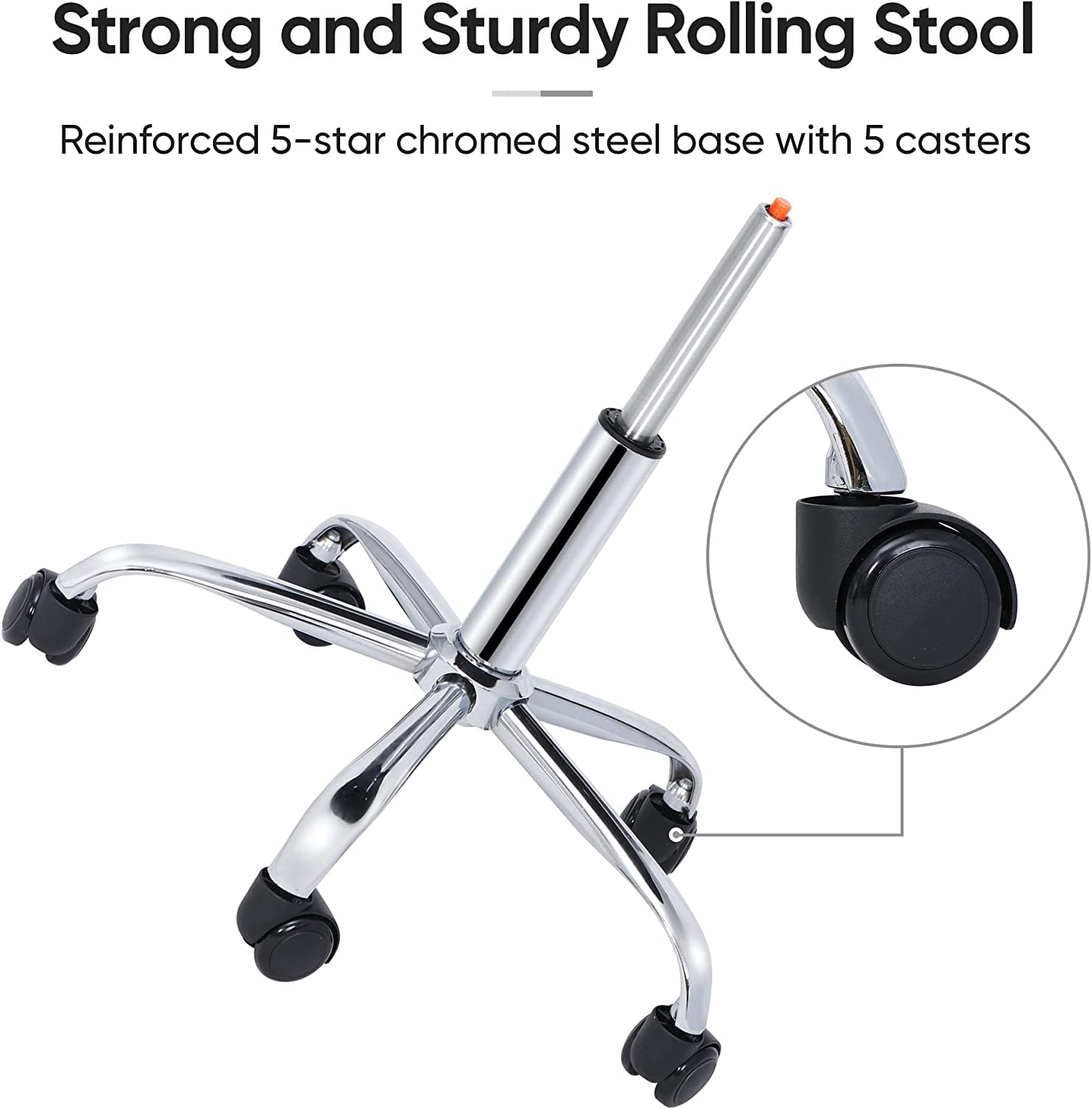ZENY Hydraulic Adjustable Rolling Stool - 360° Swivel Salon Chair with Wheels for Salon, Spa, Tattoo Studio, Medical Office, Kitchen & Shop | Ergonomic Stool for Hairdressers, Chefs & Professionals