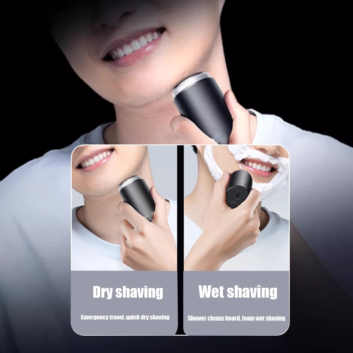 Unisex Mini Portable Electric Shaver - Pocket Size USB Rechargeable & Waterproof Trimmer for Men & Women | Home, Car, Travel, Office Use (Black) | Perfect for Quick Grooming On-The-Go & Daily Maintenance