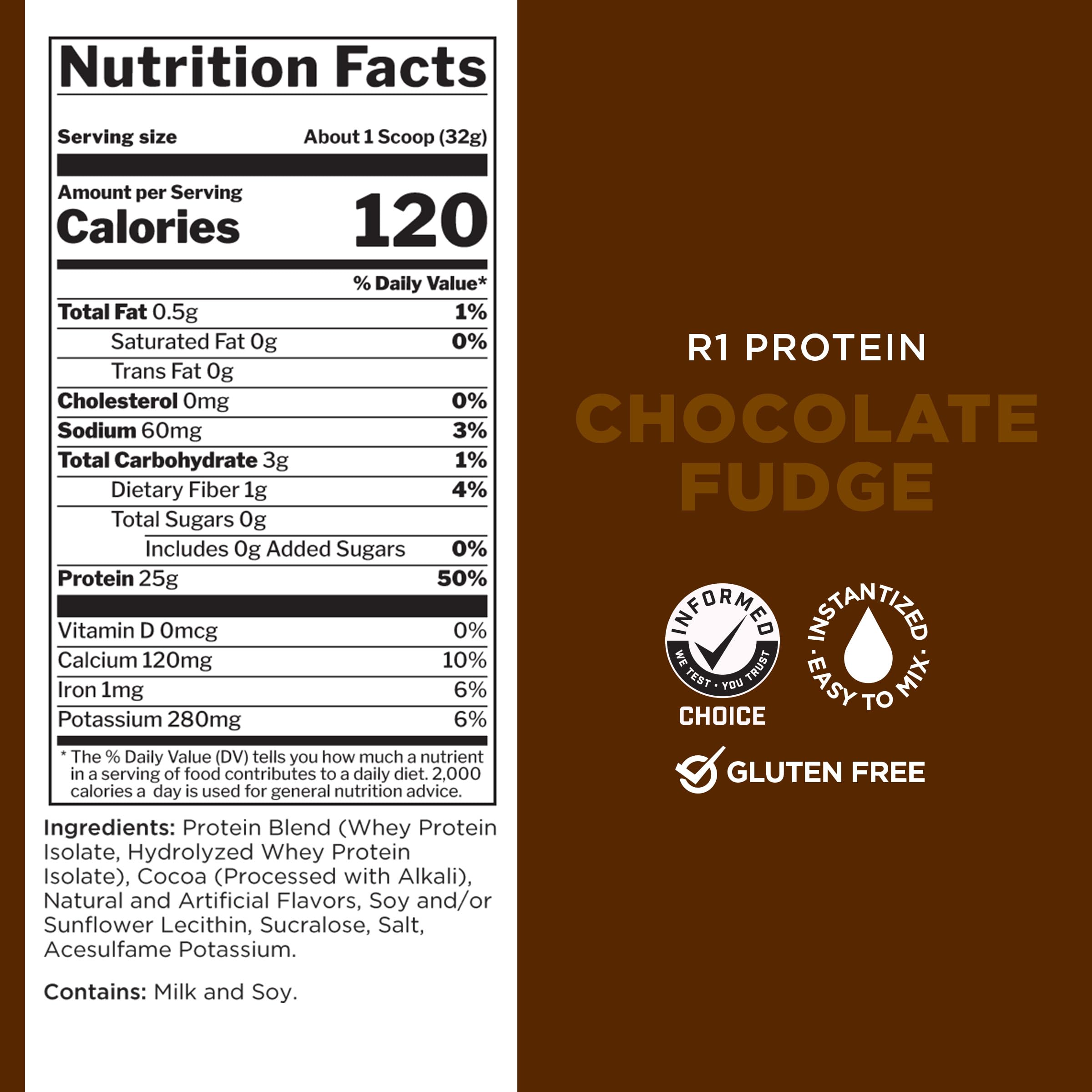 Rule One Proteins R1 Protein Powder - 25g Fast-Acting, Super-Pure 100% Whey Isolate & Hydrolysate with 6g BCAAs (10 lbs, Chocolate Fudge) for Muscle Recovery & Post-Workout Nutrition
