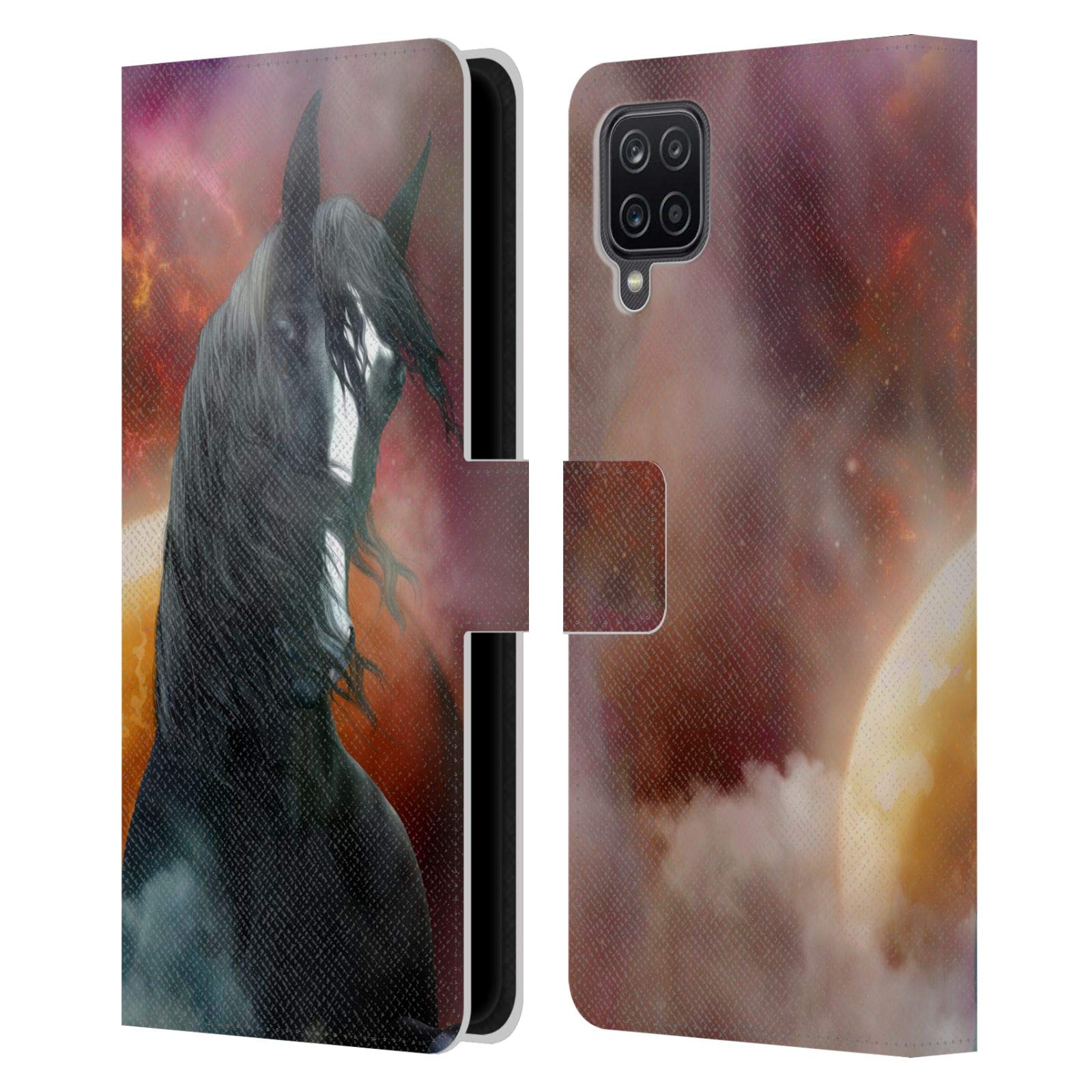 Head Case Designs Officially Licensed Simone Gatterwe Fantasy Shire Horses Leather Book Wallet Case Cover for Samsung Galaxy A12 (2020) - Perfect for Reading, Travel & Everyday Protection