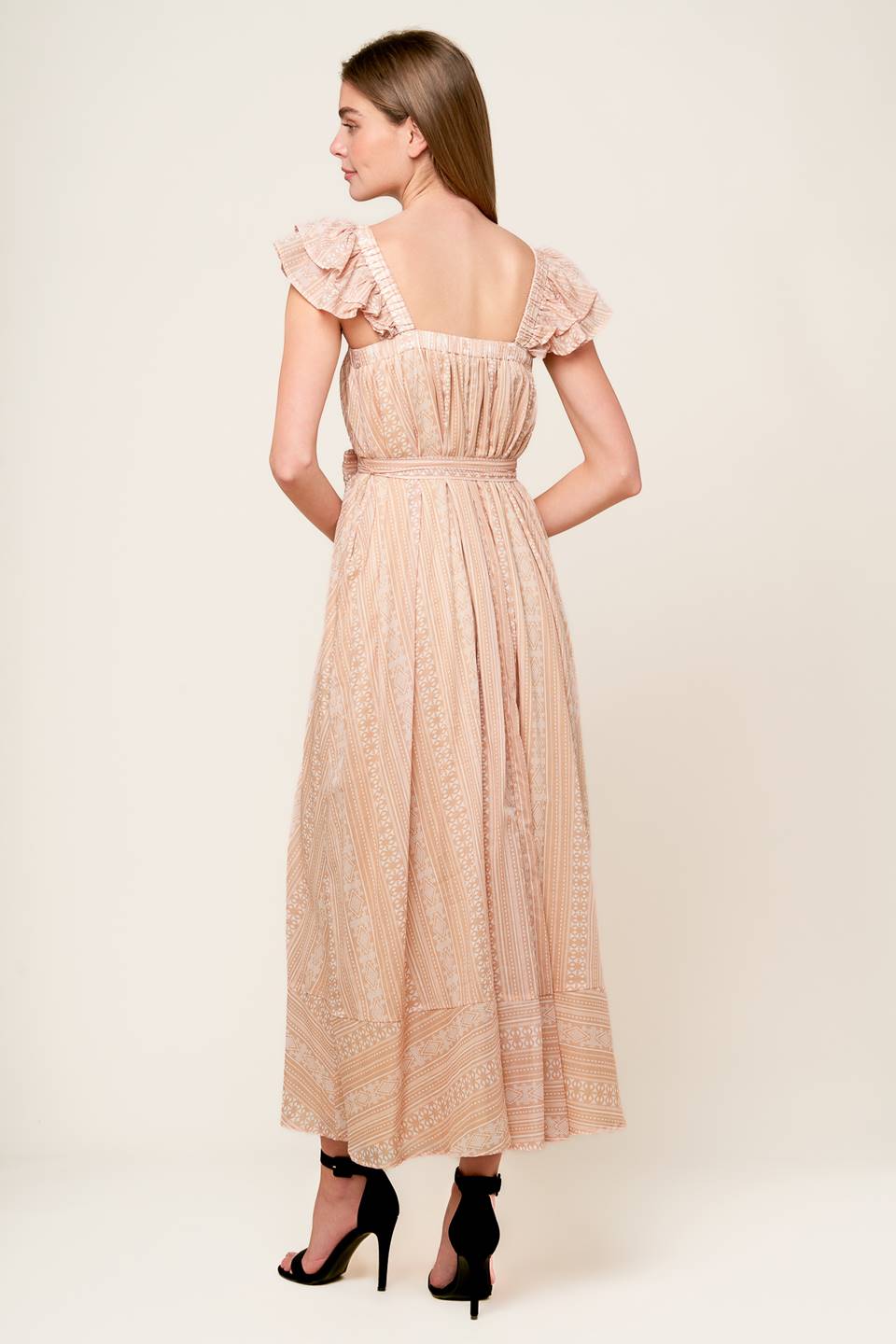 Frolic Through Fields Woven Midi Dress - Floral Boho Summer Dress for Women, Perfect for Beach Vacations & Outdoor Weddings