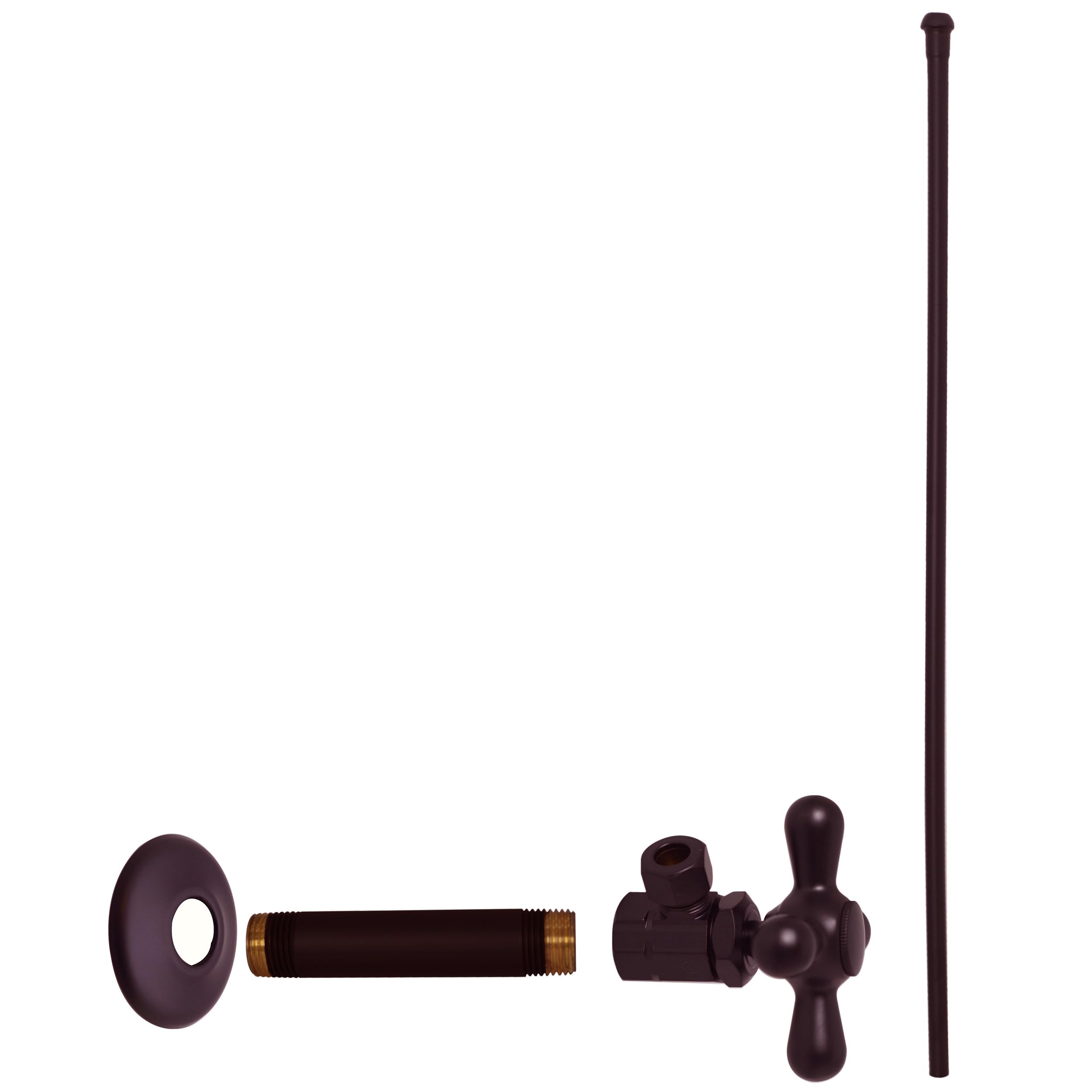 Westbrass Flat Head Toilet Kit with Cross Handles, 1/2