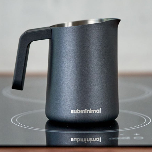 Subminimal FlowTip Milk Jug - Professional Barista Espresso Pitcher for Latte Art, Perfect for Home & Cafe Use - Ideal for Pouring, Steaming & Creating Beautiful Coffee Designs
