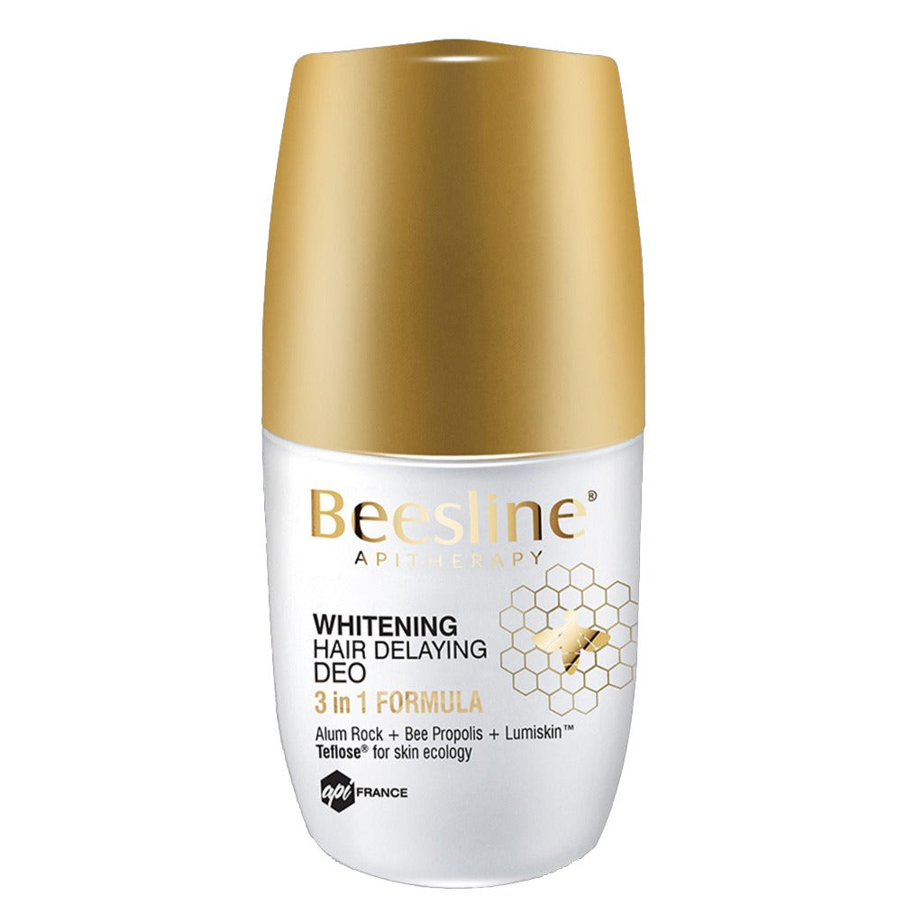 Beesline® Apitherapy Whitening Hair Delaying Deodorant Roll-On 50mL - Natural Underarm Care for Sensitive Skin, Daily Odor Protection & Hair Lightening