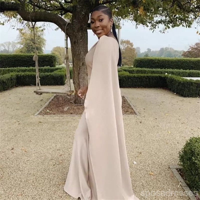 Elegant Dusty Champagne Mermaid One Shoulder Bridesmaid Dress WG1263 - Formal Wedding Party, Evening Gown, Prom Dress for Special Occasions
