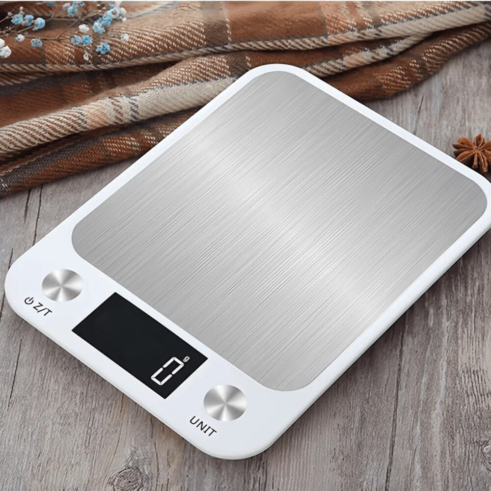 ANYCO Anygleam Digital Kitchen Scale 5kg/11lb - Precise Stainless Steel Food Scale for Baking, Cooking & Portion Control (White) - Perfect for Home, Restaurant & Meal Prep