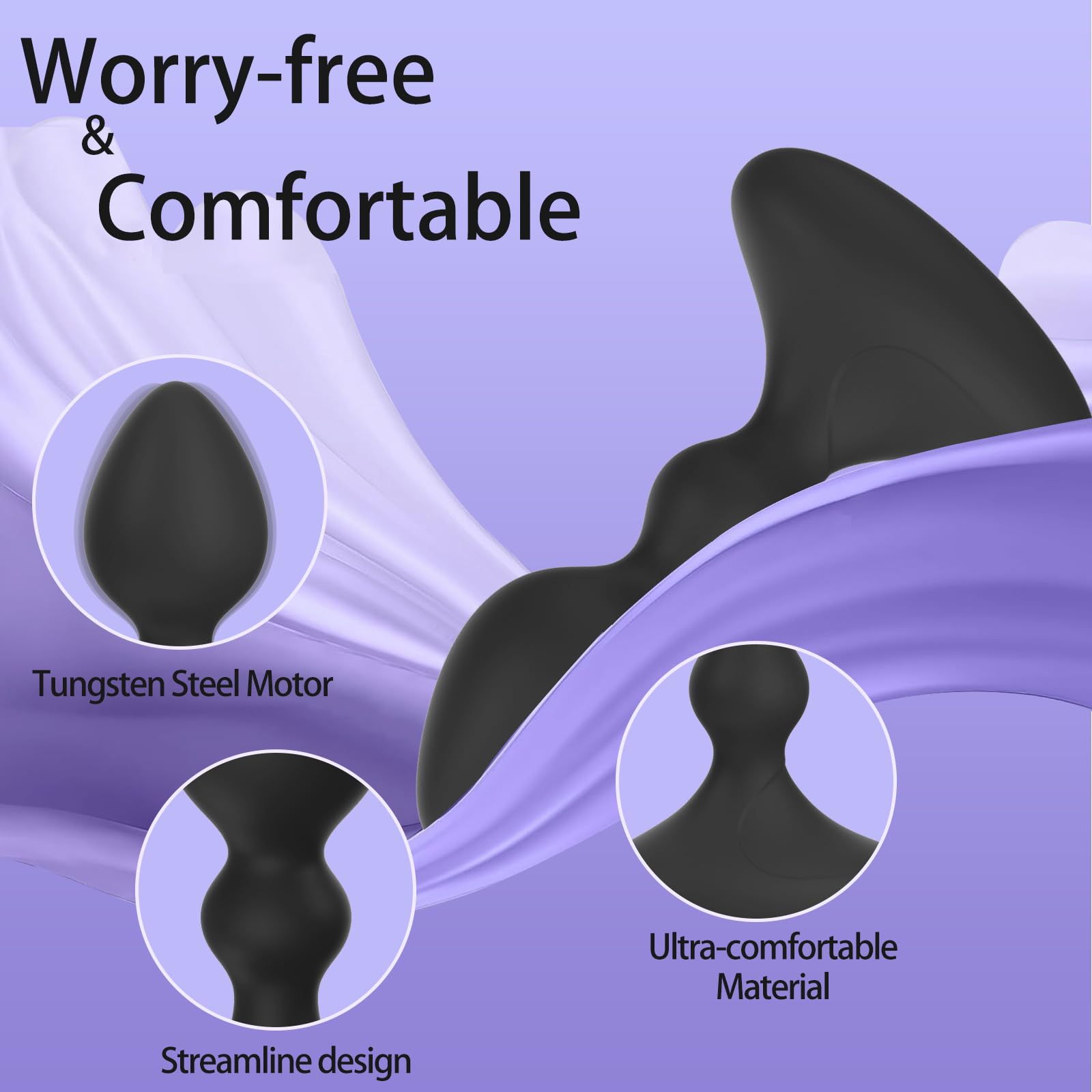 Remote Control Anal Plug Vibrator with APP - 10 Vibration Modes Prostate Massager for Men & Women, Couples Sex Toy - Perfect for Solo Play, Partnered Fun & BDSM Exploration (Black)