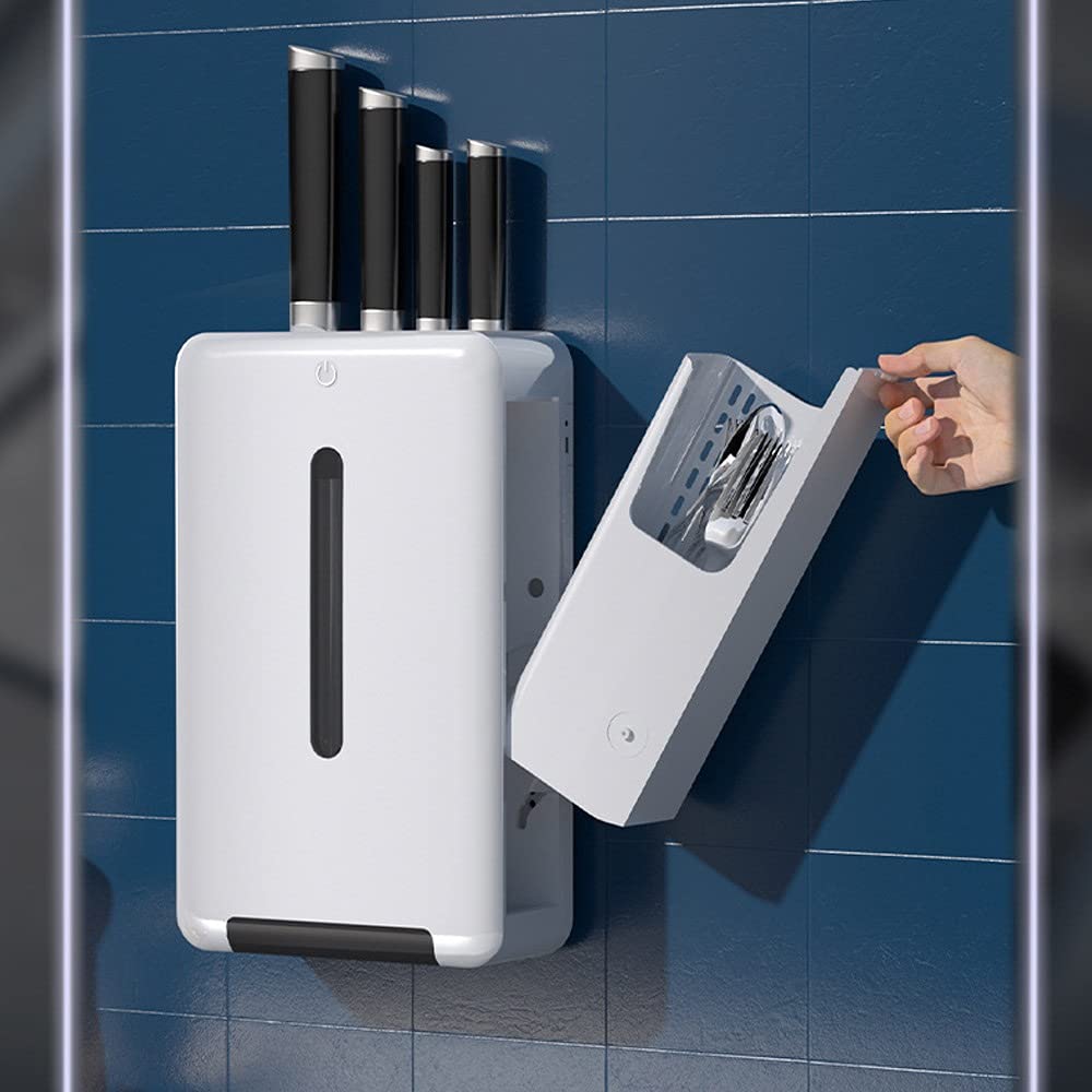 Sturdy Plastic Chopsticks Drainer & Utensil Holder - Countertop or Wall Mount Organizer with Detachable Drying Rack for Spoons, Forks, and Kitchen Tools - Perfect for Asian Cooking, Dish Drying, and Small Space Organization