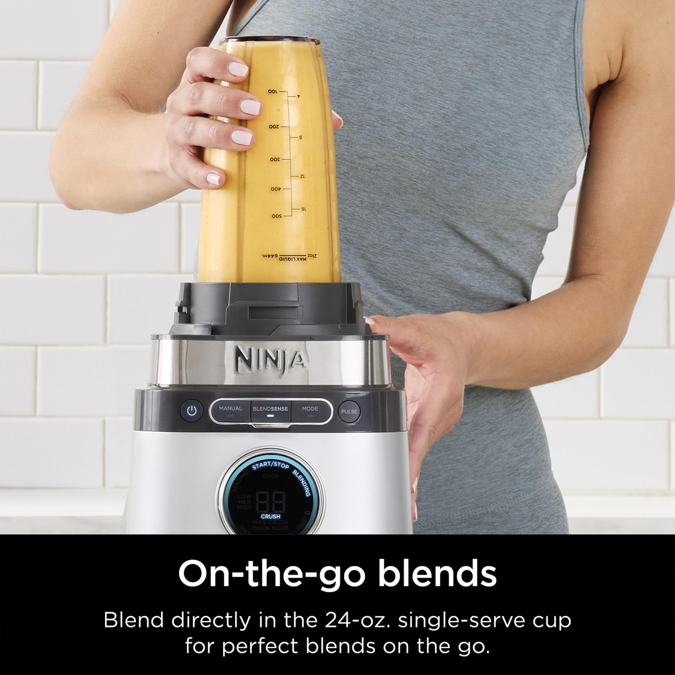 Ninja TB300 Detect Power Blender with Personal Single-Serve Cup - 1700W Peak Power, BlendSense Technology, Silver Countertop Blender for Smoothies, Soups & Nut Butters - Perfect for Home Kitchens & Healthy Lifestyles
