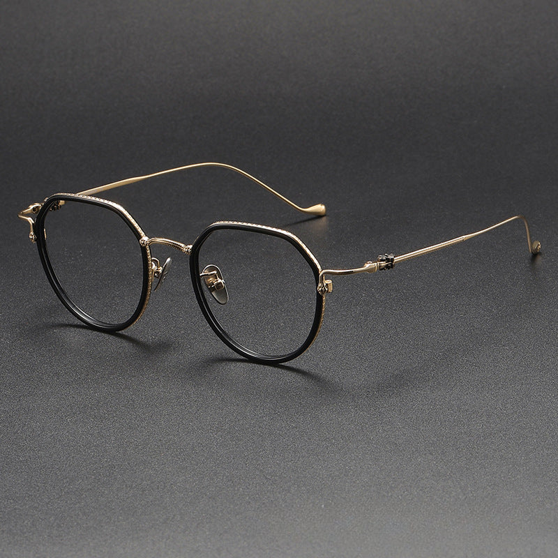 Stylish Titanium Geometric Eyeglass Frames 80925 - Lightweight & Durable for Men & Women - Perfect for Office, Reading, and Fashion Accessories