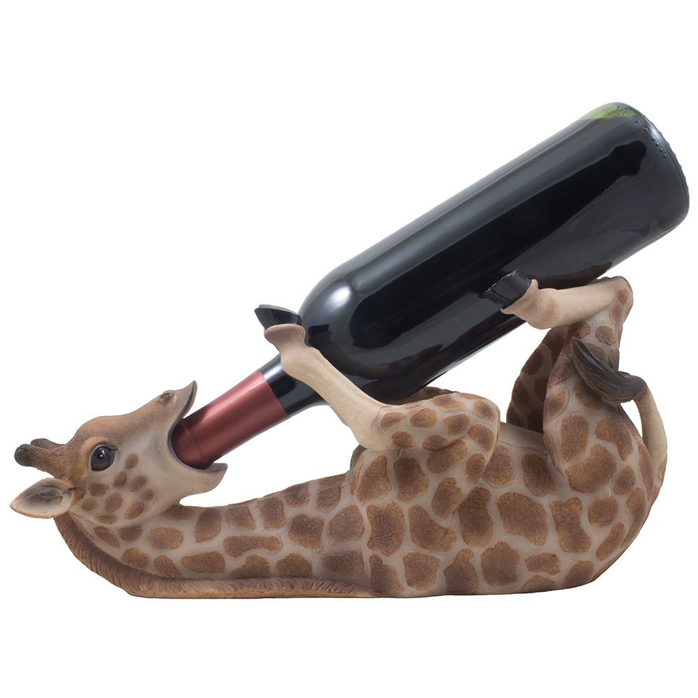 African Giraffe Wine Bottle Holder - Safari Decor for Home & Gifts
