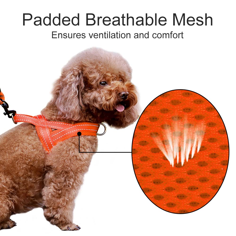 Plutus Pet No Pull Dog Harness - Breathable Mesh Padded, Adjustable Reflective Escape Proof Vest for Small Medium Large Dogs (XS, Orange) - Perfect for Walking, Running, Hiking & Outdoor Adventures