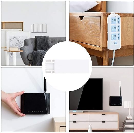 HomeAra Power Strip Holder - No Drill Wall Socket Sticker Mount, Holds Up to 10kg - Perfect for Desk, Wall, WiFi Router, Remote Control & Paper Towel Organization (2-Pack) - Ideal for Home Office, Bedroom & Kitchen Cable Management