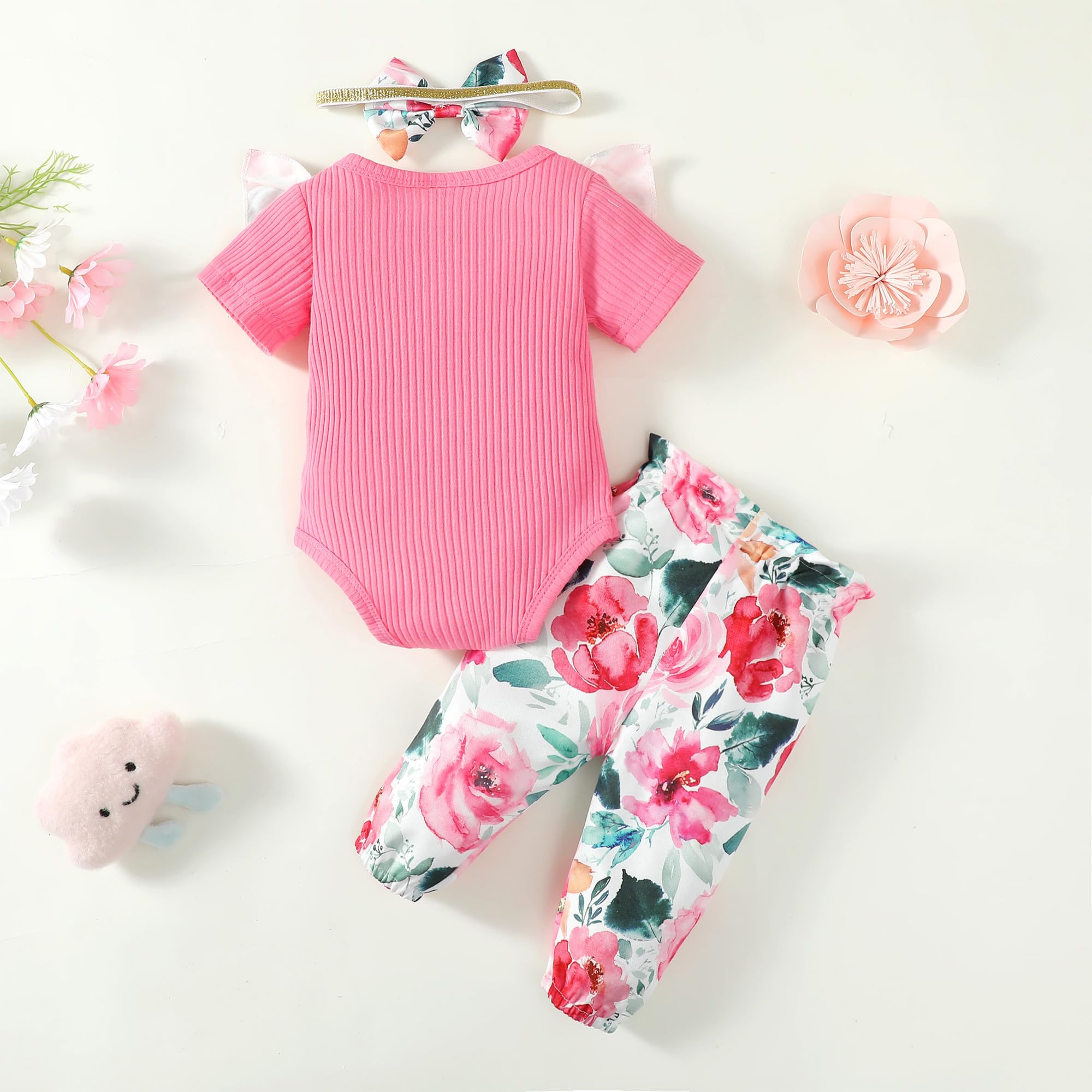 Adorable Infant Baby Girl Clothes - Newborn Long Sleeve Romper & Pants Set for Fall/Winter | Soft & Cozy Outfit for Girls 0-24 Months | Perfect for Family Photos, Holiday Gifts & Daily Wear