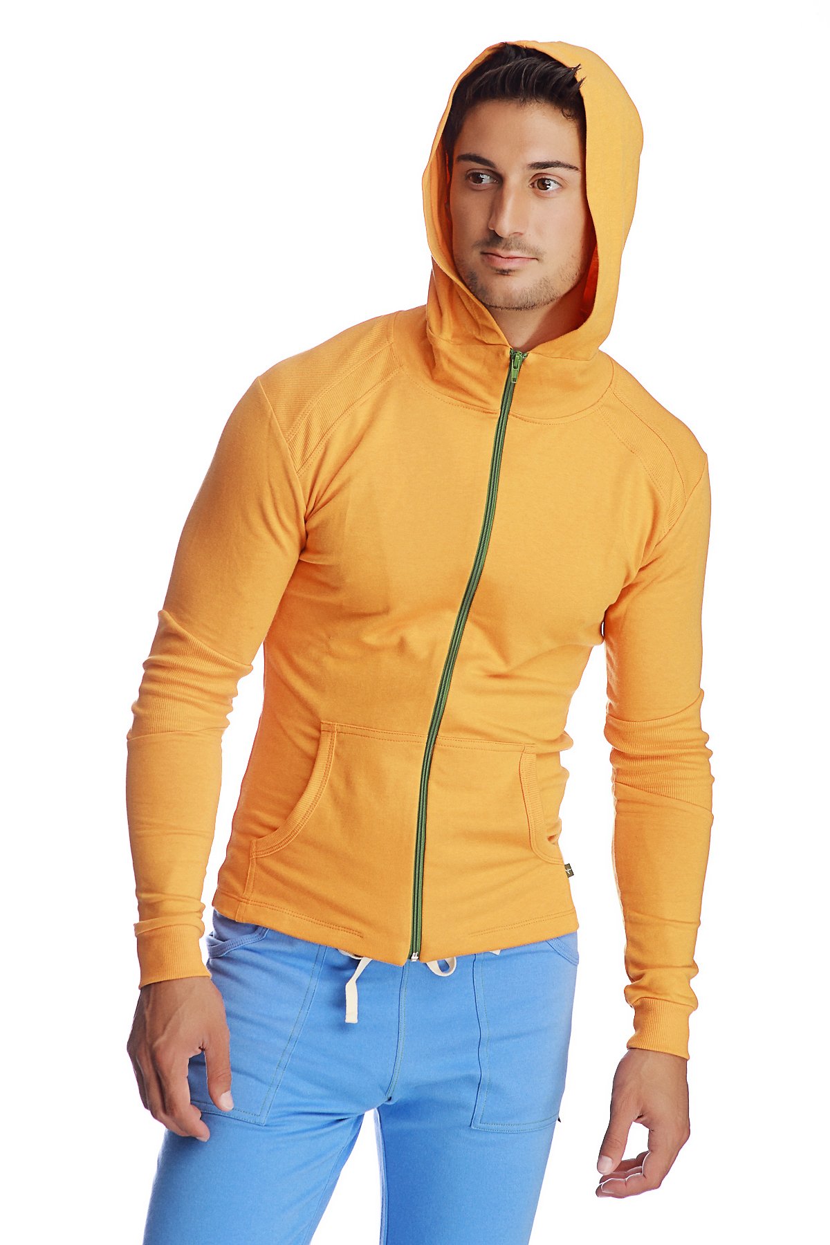 4th Men's Crossover Transition Track & Yoga Gym Hoodie - Modal French Terry Stretch Fit - Made in USA - European Style Athletic Wear for Running, Workouts & Lounge