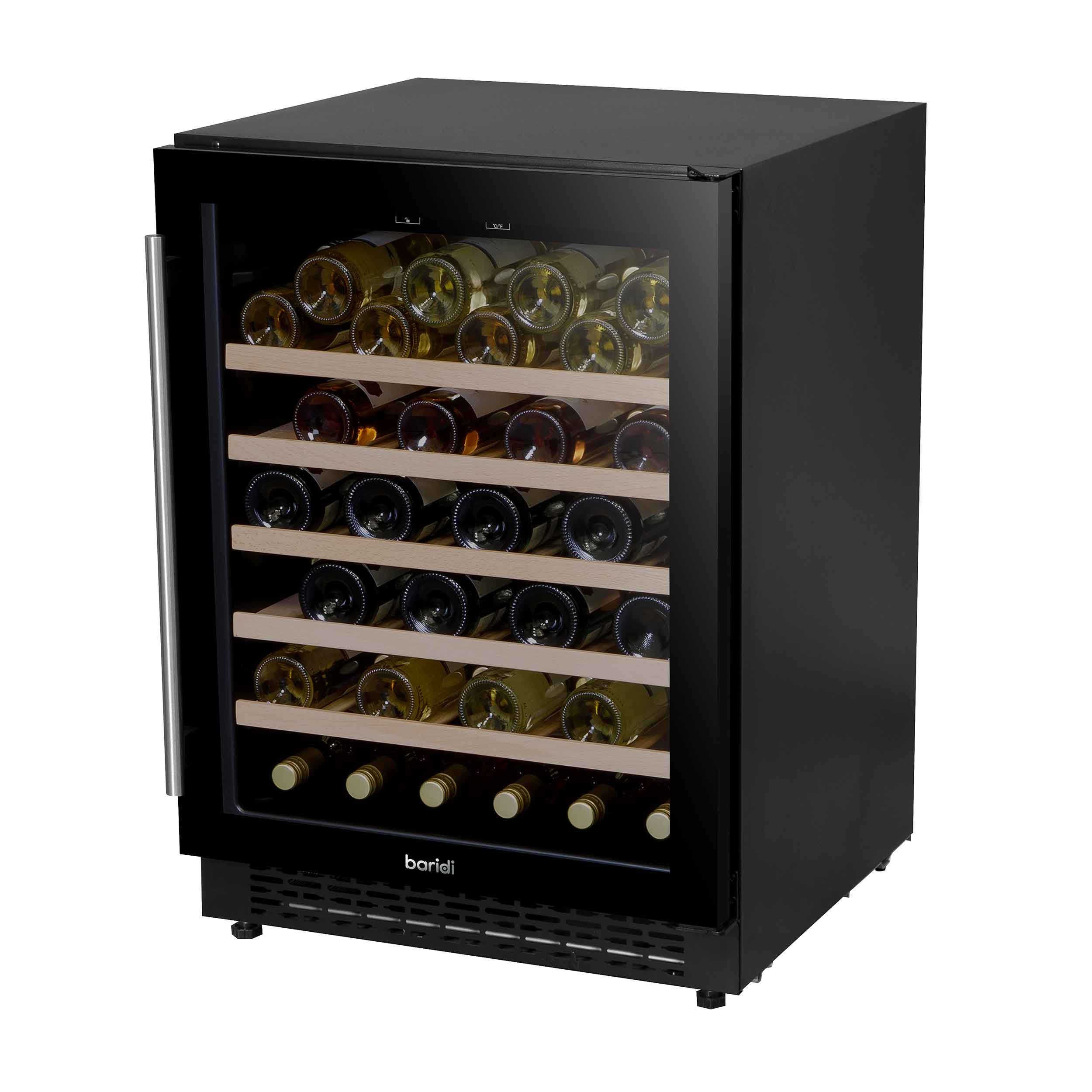 54 Bottle Wine Cooler Refrigerator - Digital Touch Screen Control, Built-in & Freestanding, Energy Efficient - Perfect for Home Bars, Restaurants & Wine Cellars (Black, Model DH78)