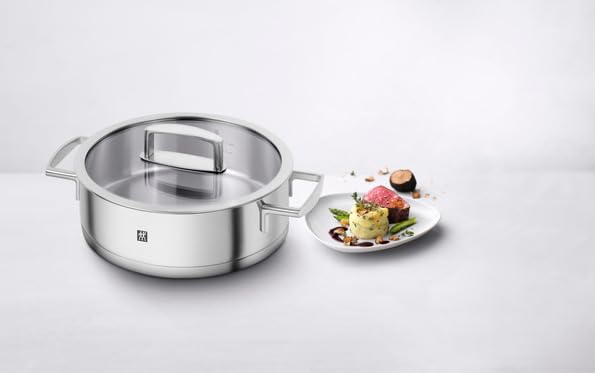 ZWILLING 66467-240 Vitality 9.4-inch (24 cm) 3-Liter Stainless Steel Serving Pan with 3-Layer Base - Induction & Dishwasher Safe - Perfect for Casseroles, Soups & Family Meals