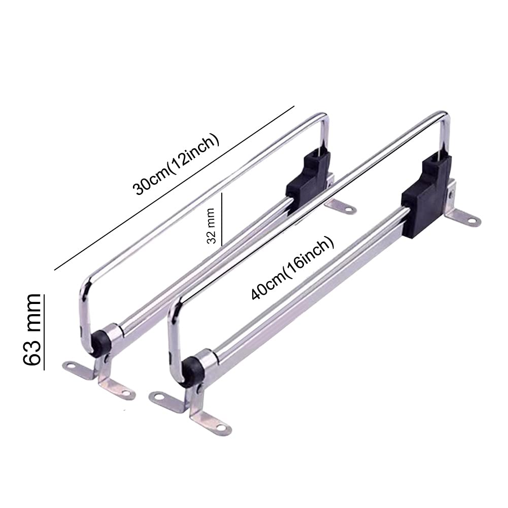 EMVANV Retractable Wardrobe Pull Out Rod - Telescopic Hanging Closet Valet Rod Extending Rail for Closet Organization, Bedroom Storage & Laundry Room (Black) | Space Saving Closet Solution for Small Spaces & Apartment Living