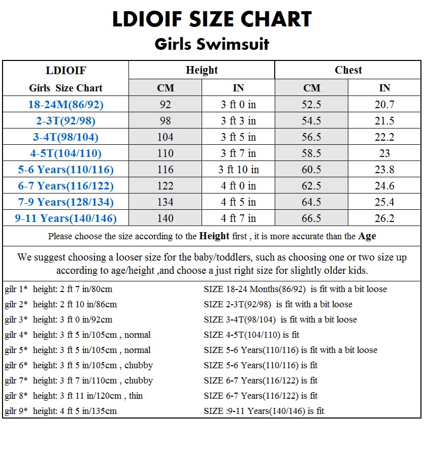 Girls Long Sleeve One Piece Swimsuit - UPF 50+ Rash Guard Bathing Suit with Ruffle Butt for Toddler & Kids - Perfect for Beach, Pool & Water Play