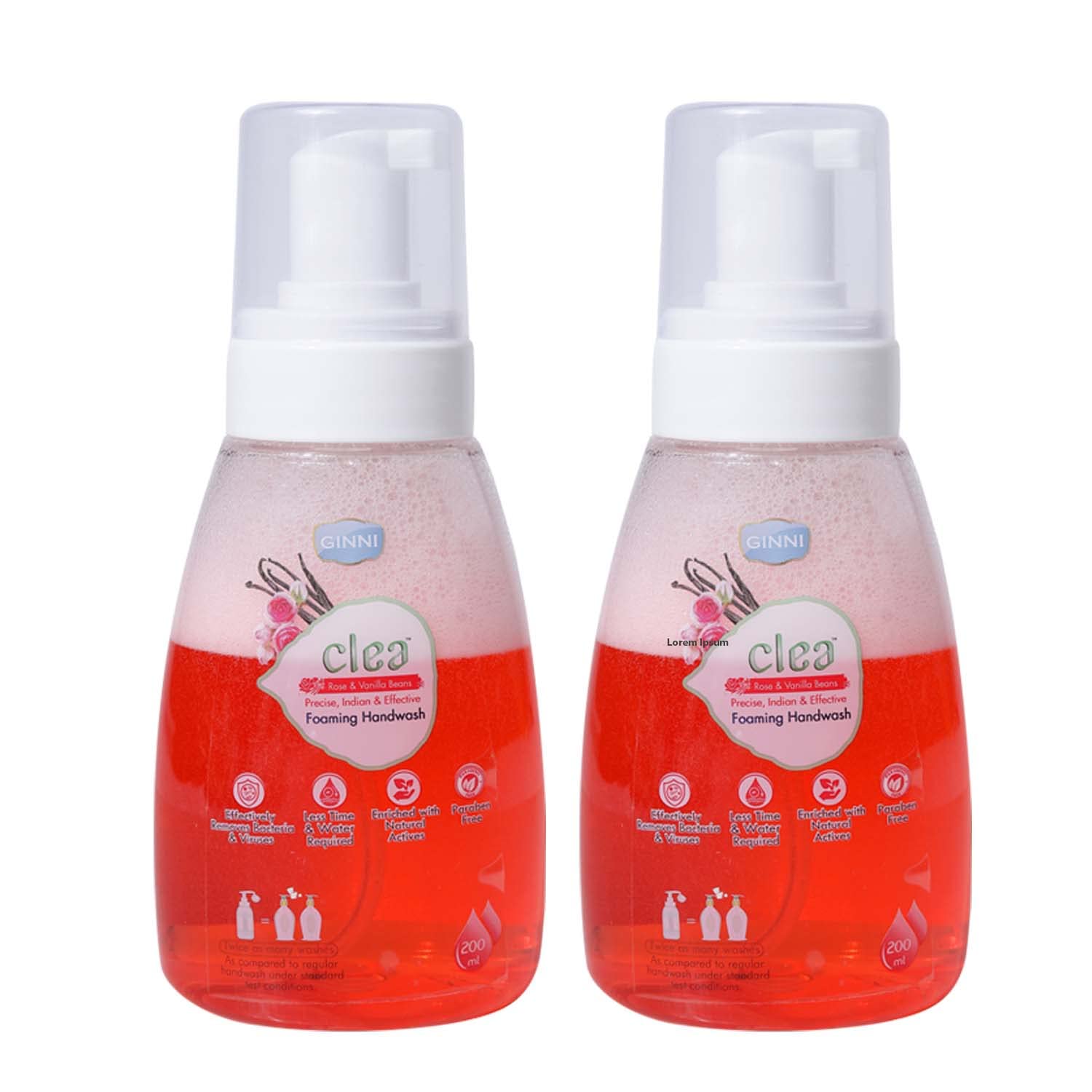 Germ Protection Liquid Hand Soap | Hydrating Foaming Hand Wash - 200ml (Rose Vanilla Scent, Pack of 2) | Gentle Cleansing for Daily Use at Home, Office & Travel