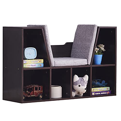 6-Cubby Kids Bookcase - Dark Brown Wooden Storage Organizer for Children's Books & Toys | Perfect for Bedroom, Playroom & Classroom Organization