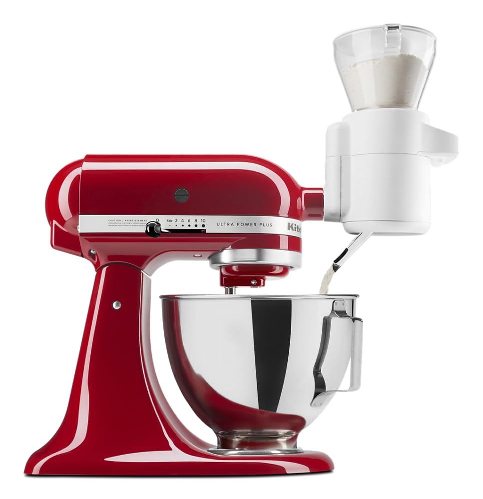 KitchenAid KSMSFTA 4-Cup Sifter and Scale Attachment for Baking - White | Perfect for Measuring Flour, Sugar & Dry Ingredients | Ideal for Home Bakers & Professional Kitchens