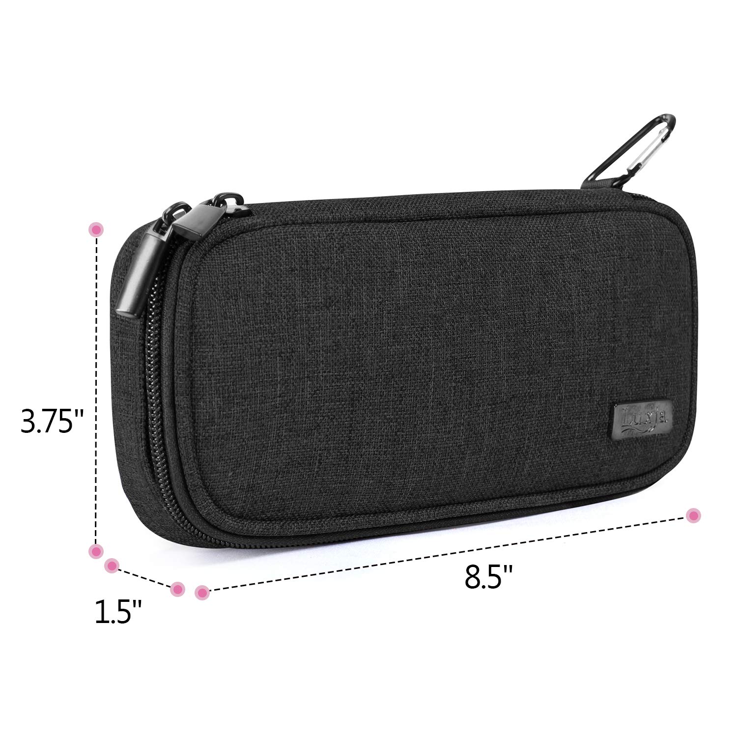 LUXJA Insulin Travel Case - Diabetic Supply Organizer for Pens, Needles & Glucose Meter - Portable Black Medical Bag for Diabetes Management (Ideal for Travel, Work & Daily Use)
