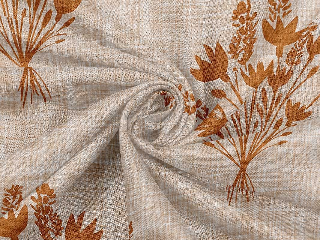 oneOone Rayon Orange Printed Fabric by The Yard - 56 Inch Wide Sewing Material for DIY Clothing, Dresses & Home Decor Projects | Premium Quality Block Print Fabric for Crafting & Fashion Design