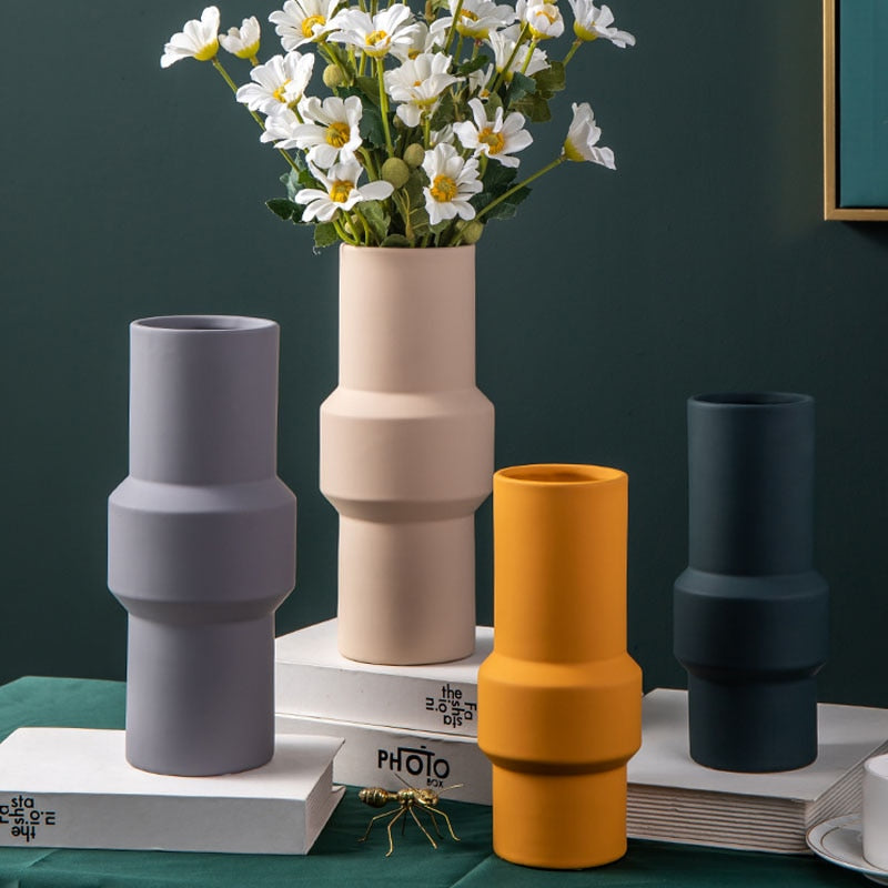 Handmade Accordion Sculptural Ceramic Vase - Unique Modern Home Decor for Living Room, Bedroom & Office - Artistic Gift Idea for Housewarming & Weddings