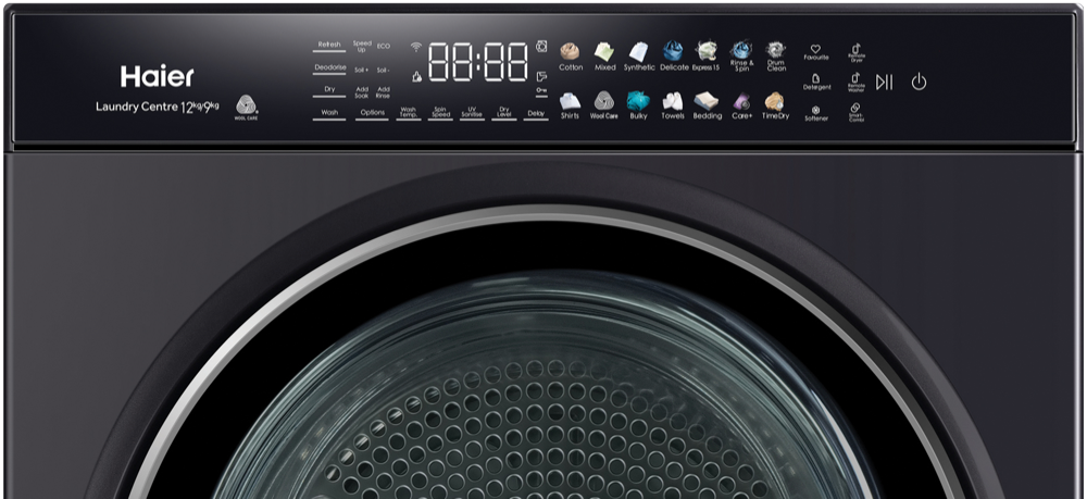 Haier 600 Series HLC1290CTB1 12kg Washing Machine with 9kg Heat Pump Dryer - Energy Efficient Laundry Center for Large Families | Perfect for Homes, Apartments & Laundromats