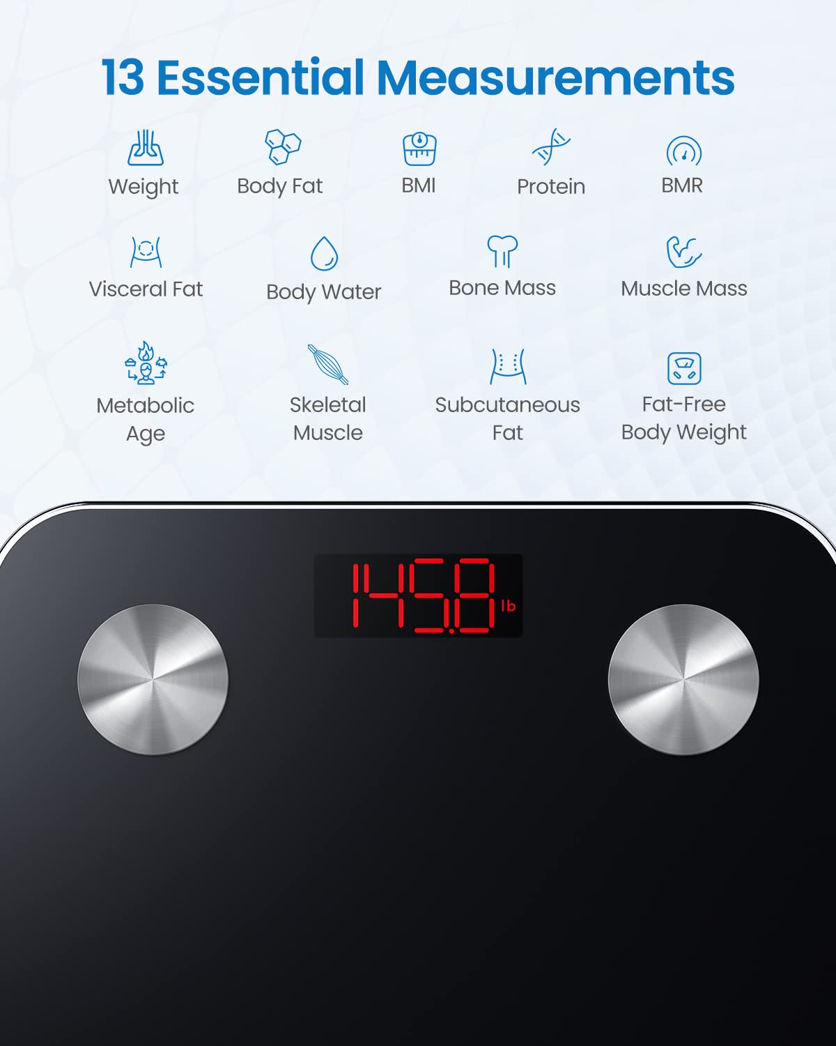 RENPHO Smart Tape Measure & Bluetooth Bathroom Scale - Body Fat Monitor with App for Weight Tracking | Perfect for Home Fitness & Health Monitoring